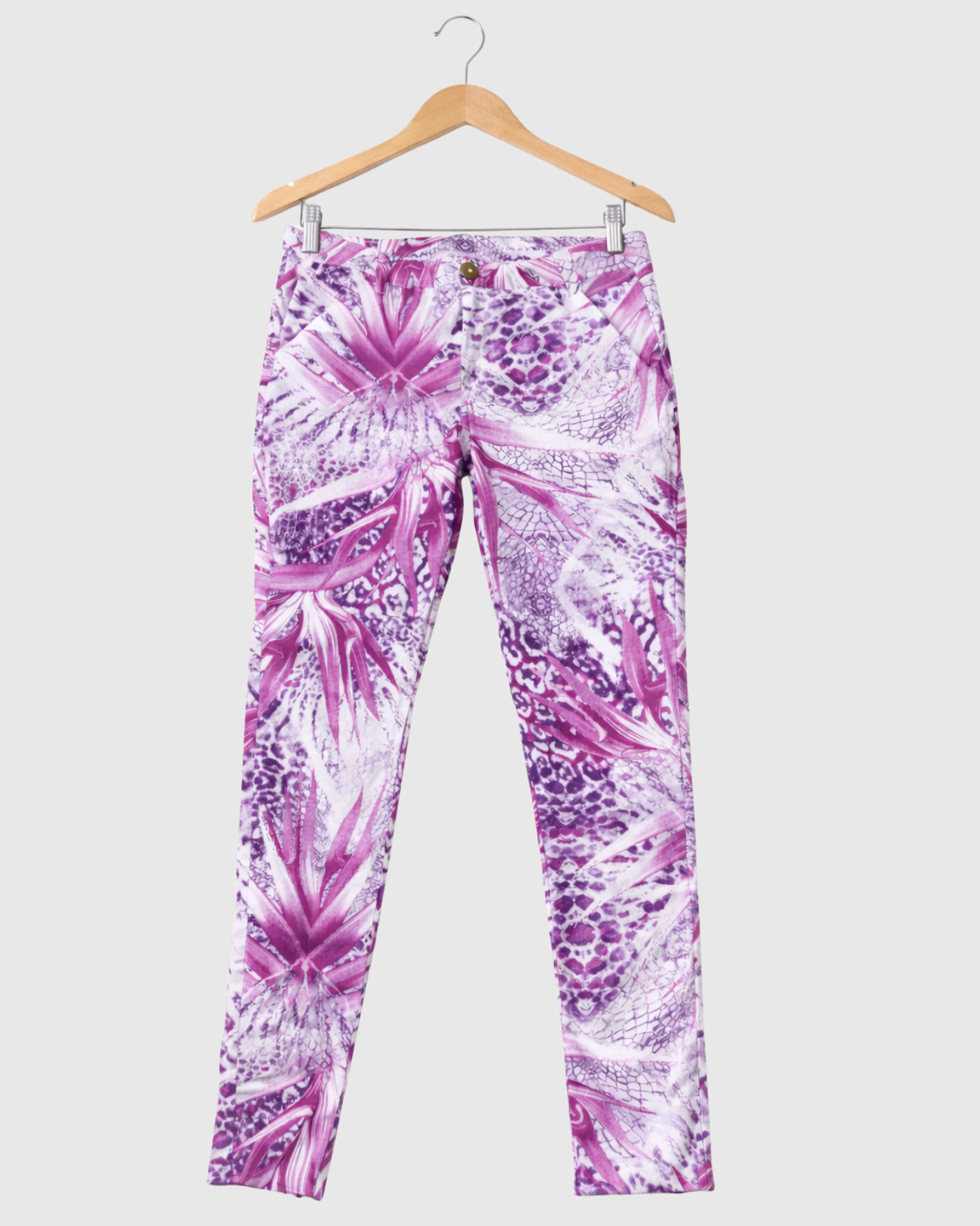 Calça Estampada Feminina Marialícia Skinny Cintura Média Floral