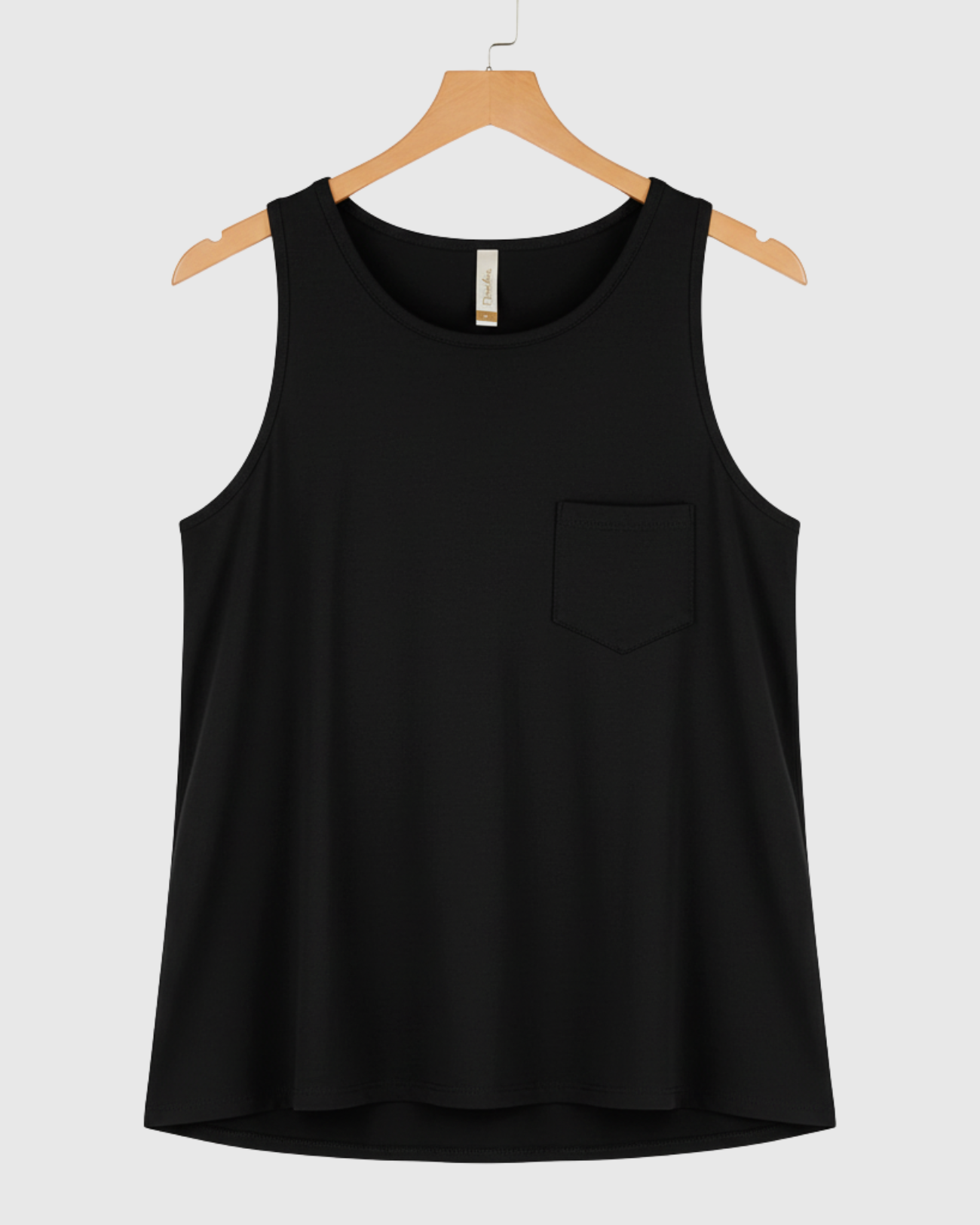 Blusa Regata Feminina Marialícia com Bolso Preta