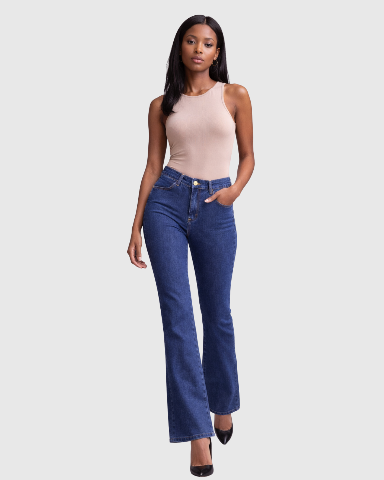 Calça Jeans Boot Cut Cintura Alta Feminina – Recuzza