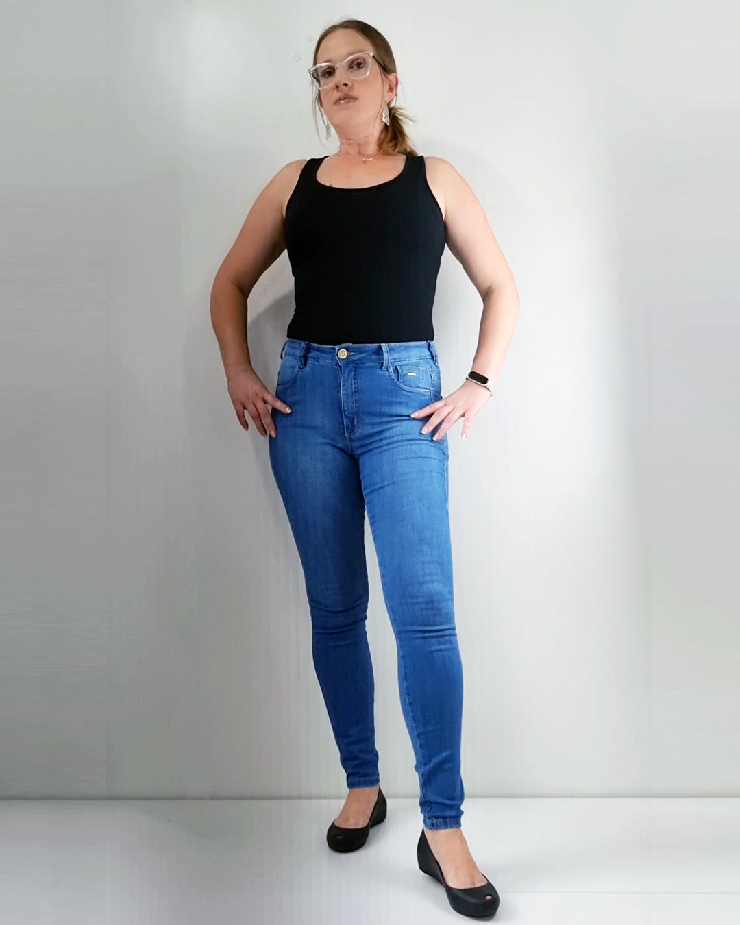 Calça Skinny Jeans Cintura Alta Clara – Oppnus Tecno Denim