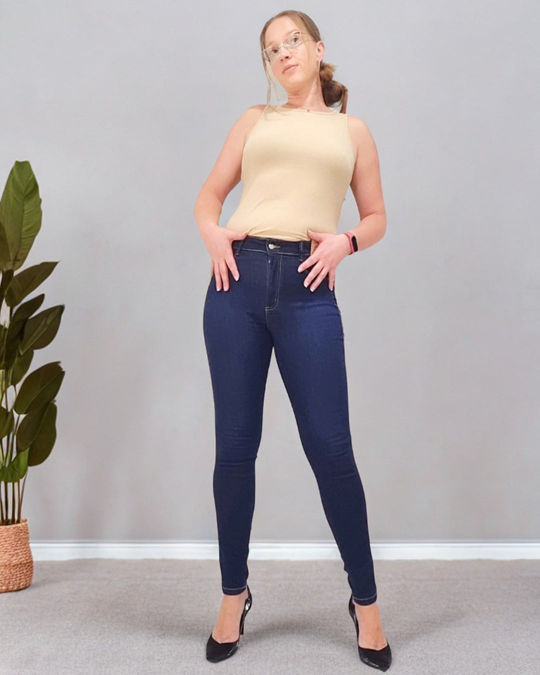 Calça Jeans Skinny Oppnus Cintura Alta Chapa Barriga