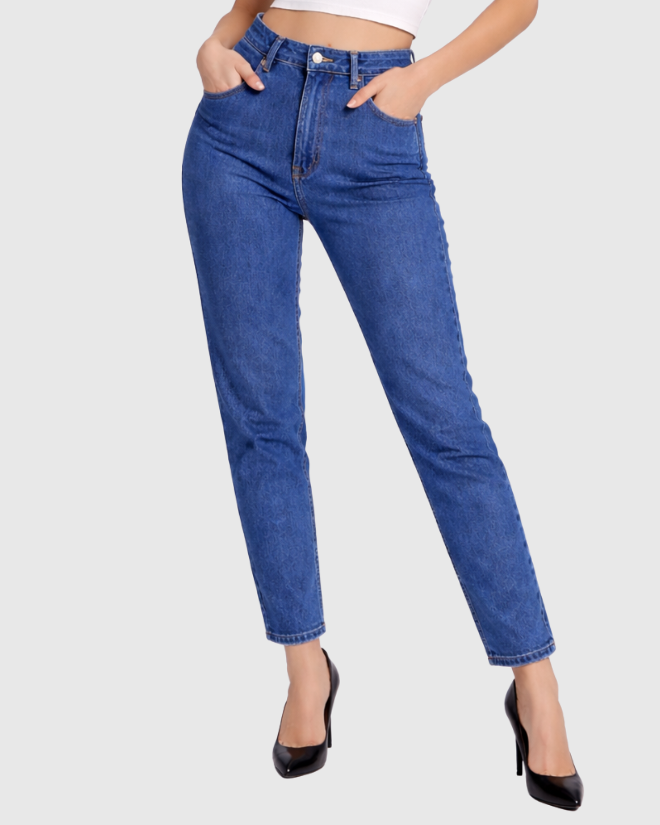 Calça Mom Jeans Oppnus Feminina Cintura Alta com Modelagem Larga - Jeans Azul