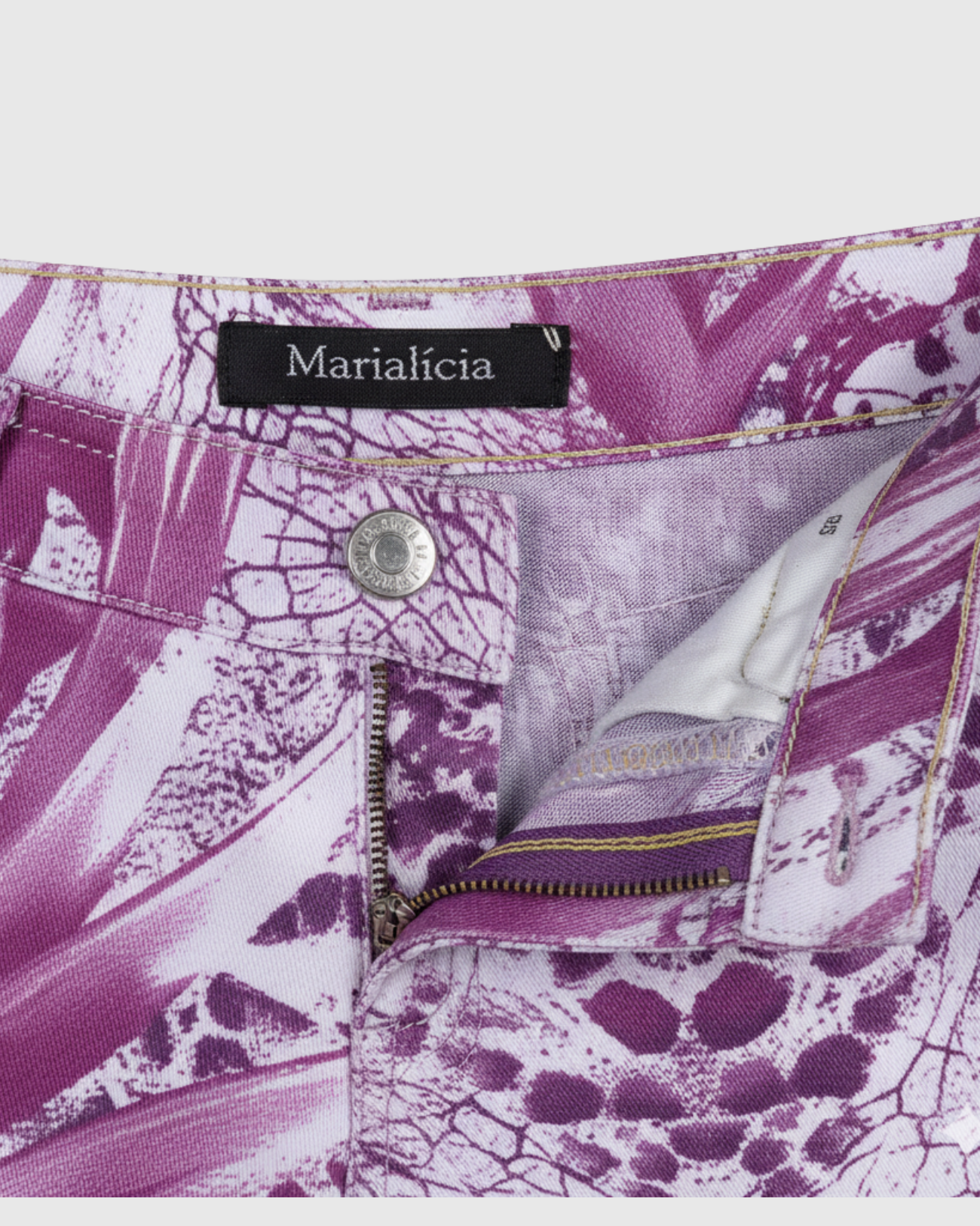 Calça Estampada Feminina Marialícia Skinny Cintura Média Floral