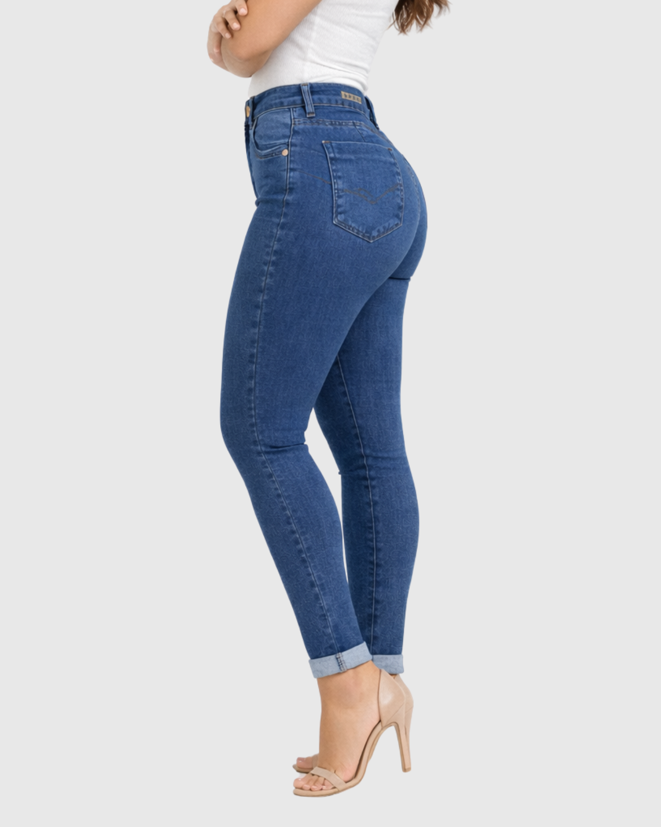 Calça Jeans Skinny Oppnus Feminina Cintura Alta com Sculp Up