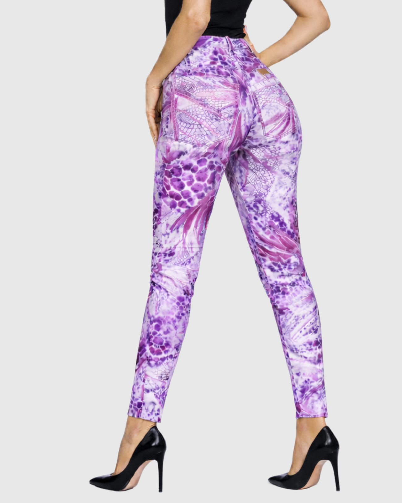 Calça Estampada Feminina Marialícia Skinny Cintura Média Floral