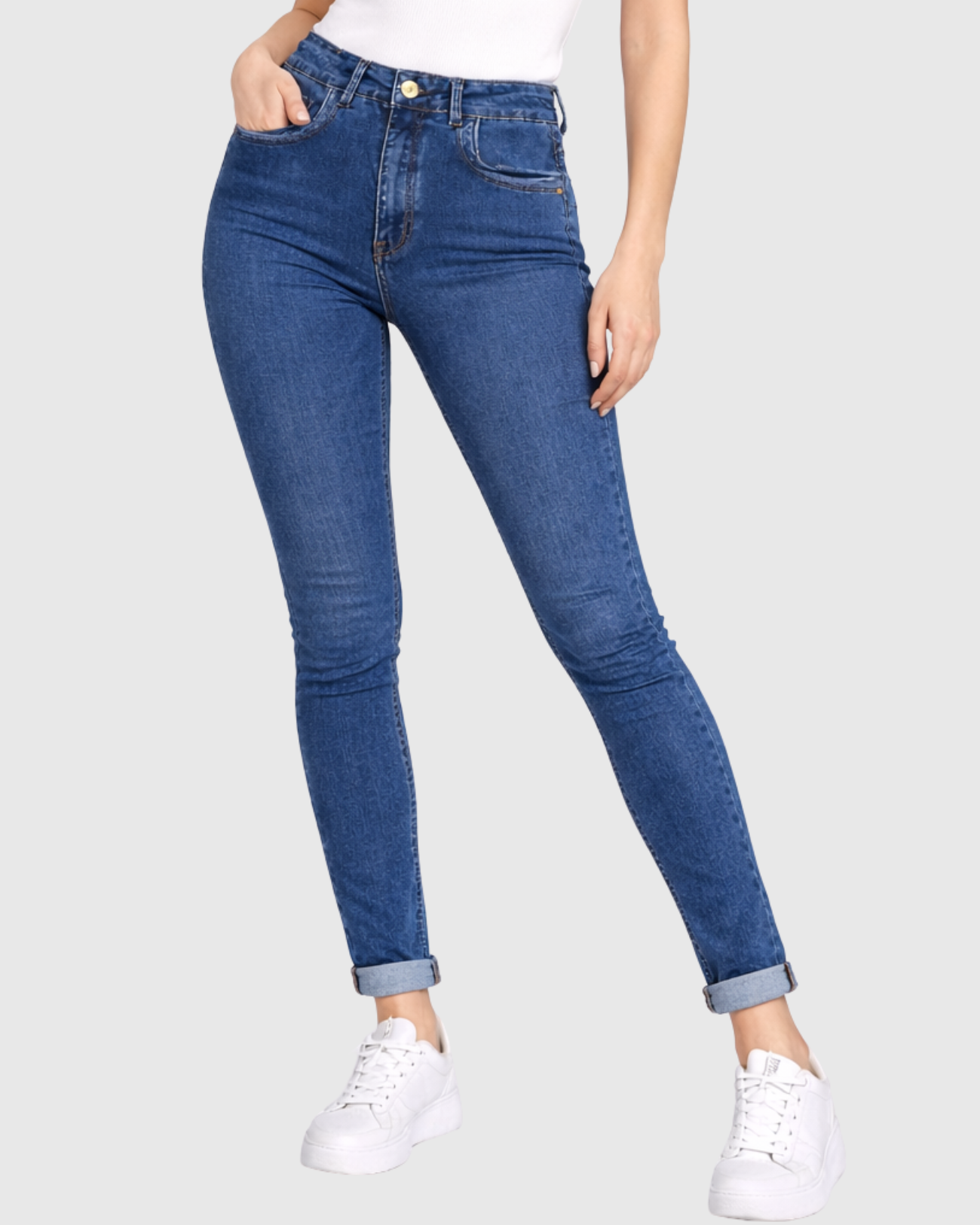 Calça Jeans Skinny Oppnus Feminina Cintura Alta com Sculp Up