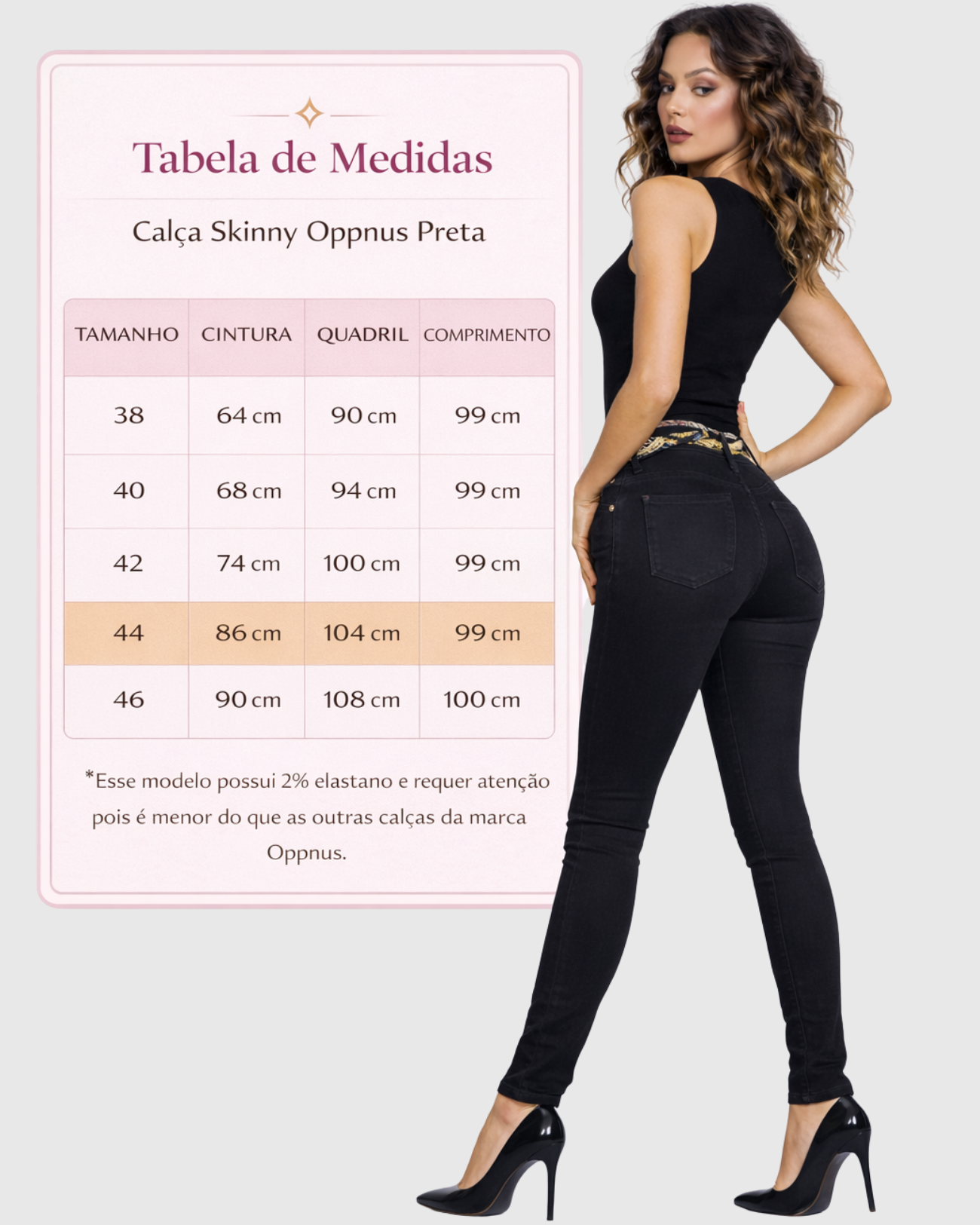 Calça Skinny Jeans Preta Cintura Alta com Cinto – Oppnus Cigarrete