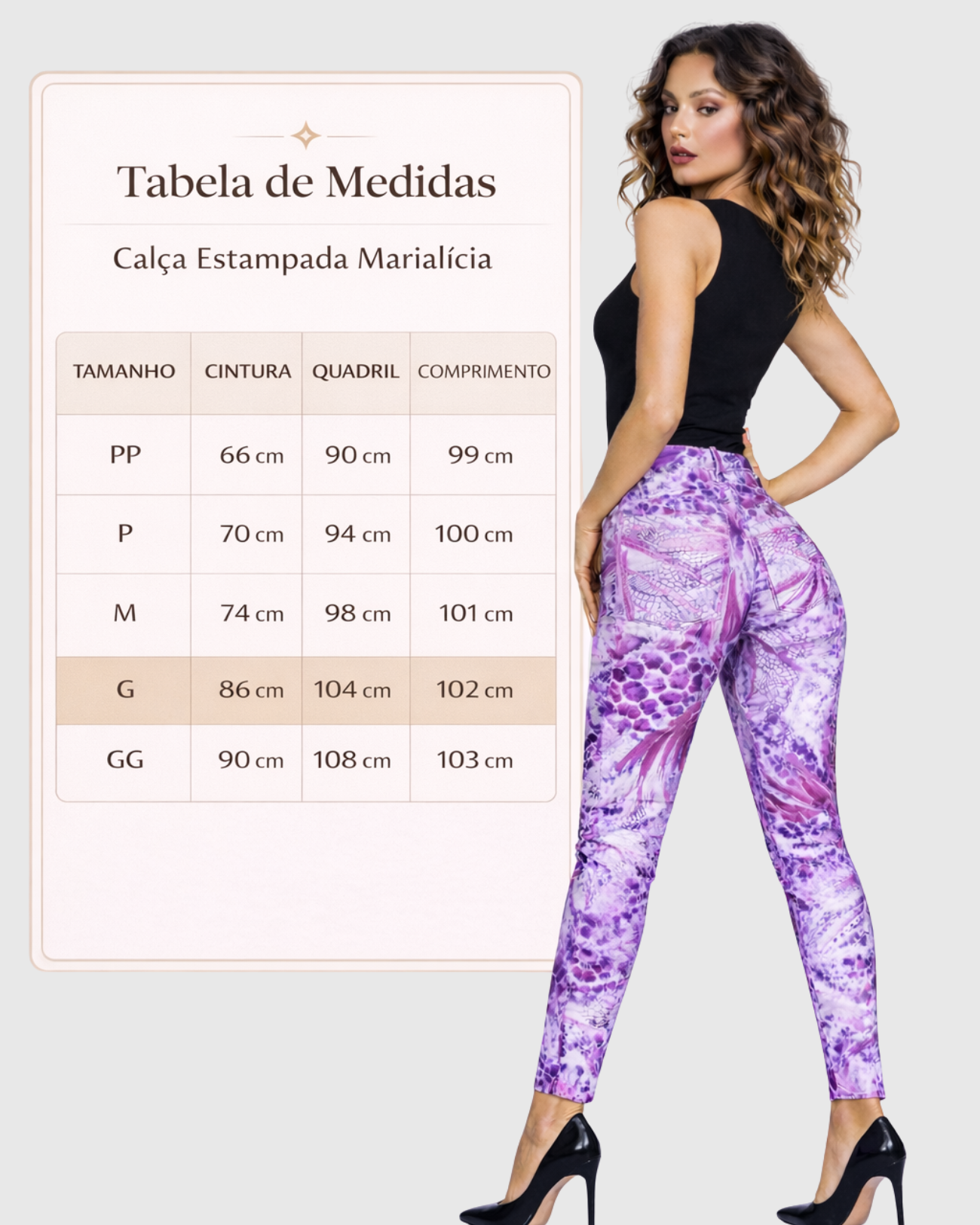 Calça Estampada Feminina Marialícia Skinny Cintura Média Floral