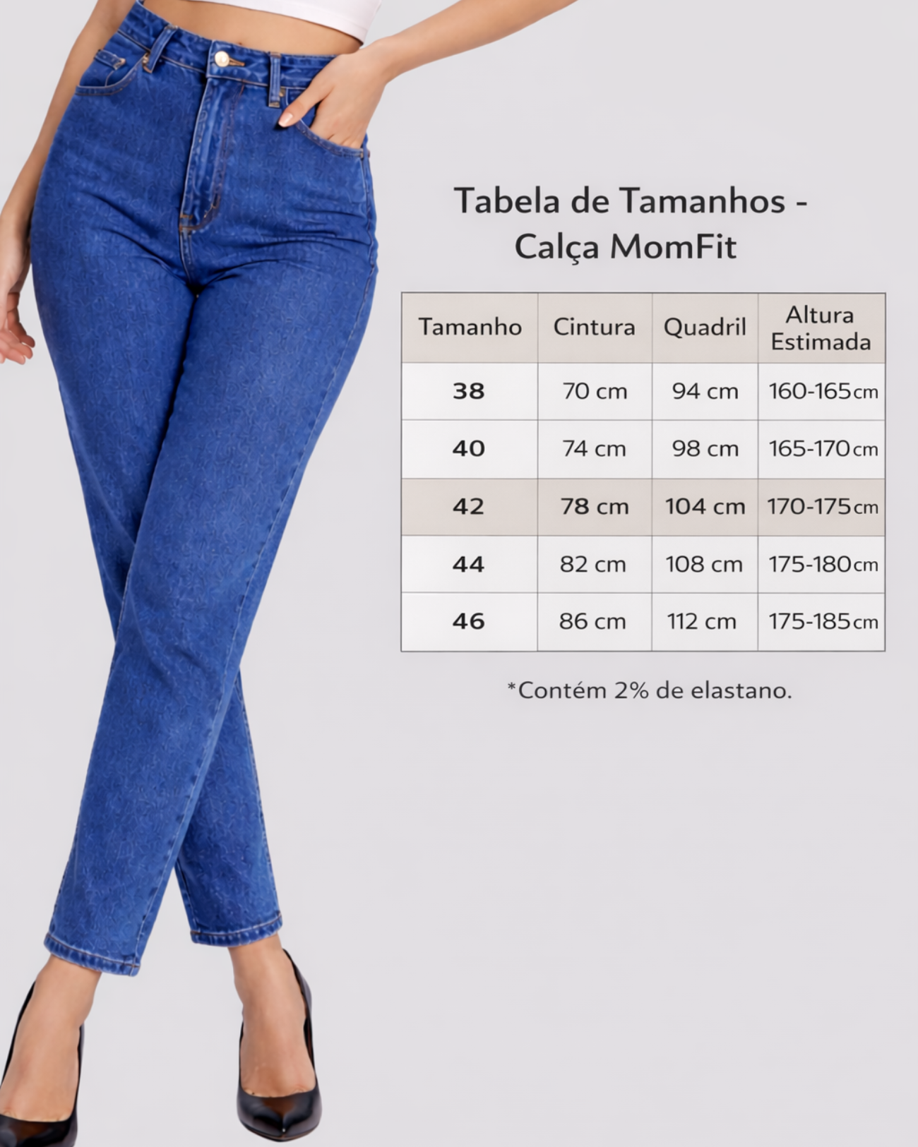 Calça Mom Jeans Oppnus Feminina Cintura Alta com Modelagem Larga -
