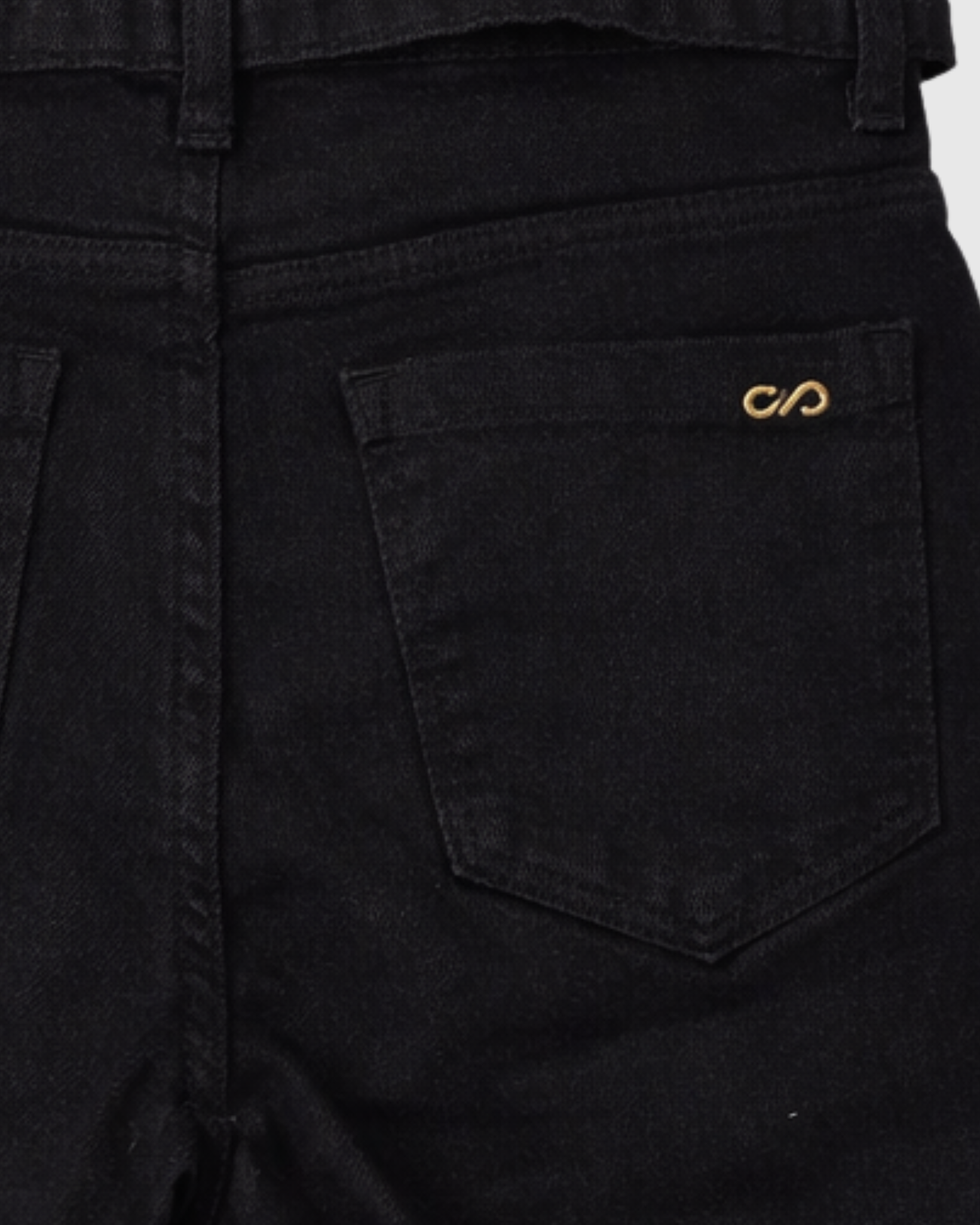 Bermuda Jeans Preta Cintura Alta com Cinto - Oppnus Feminina