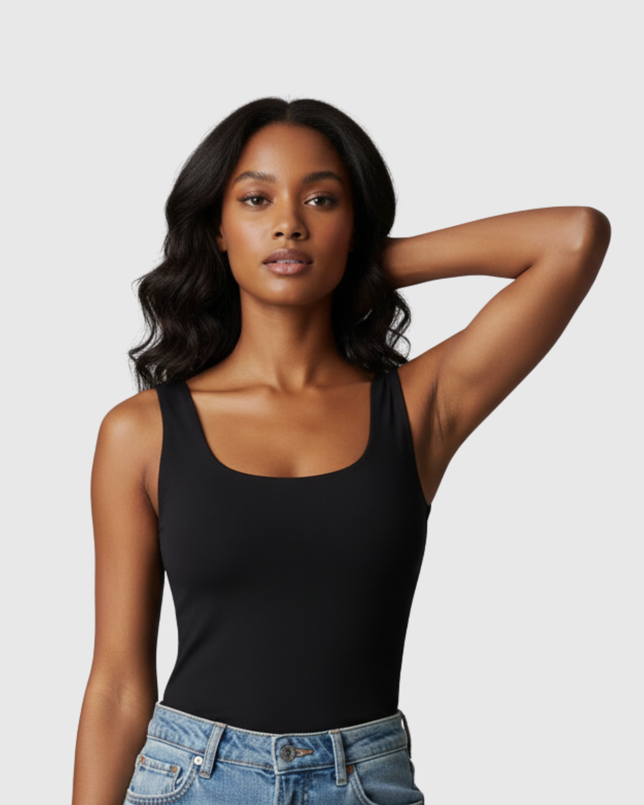 Blusa Preta Feminina Básica Marialícia com Alça Larga