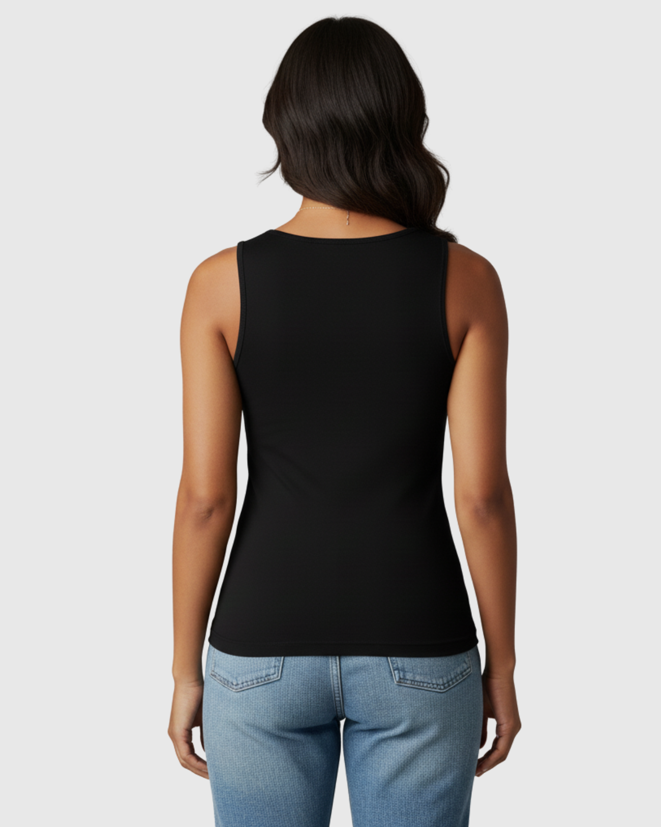 Blusa Preta Feminina Básica Marialícia com Alça Larga