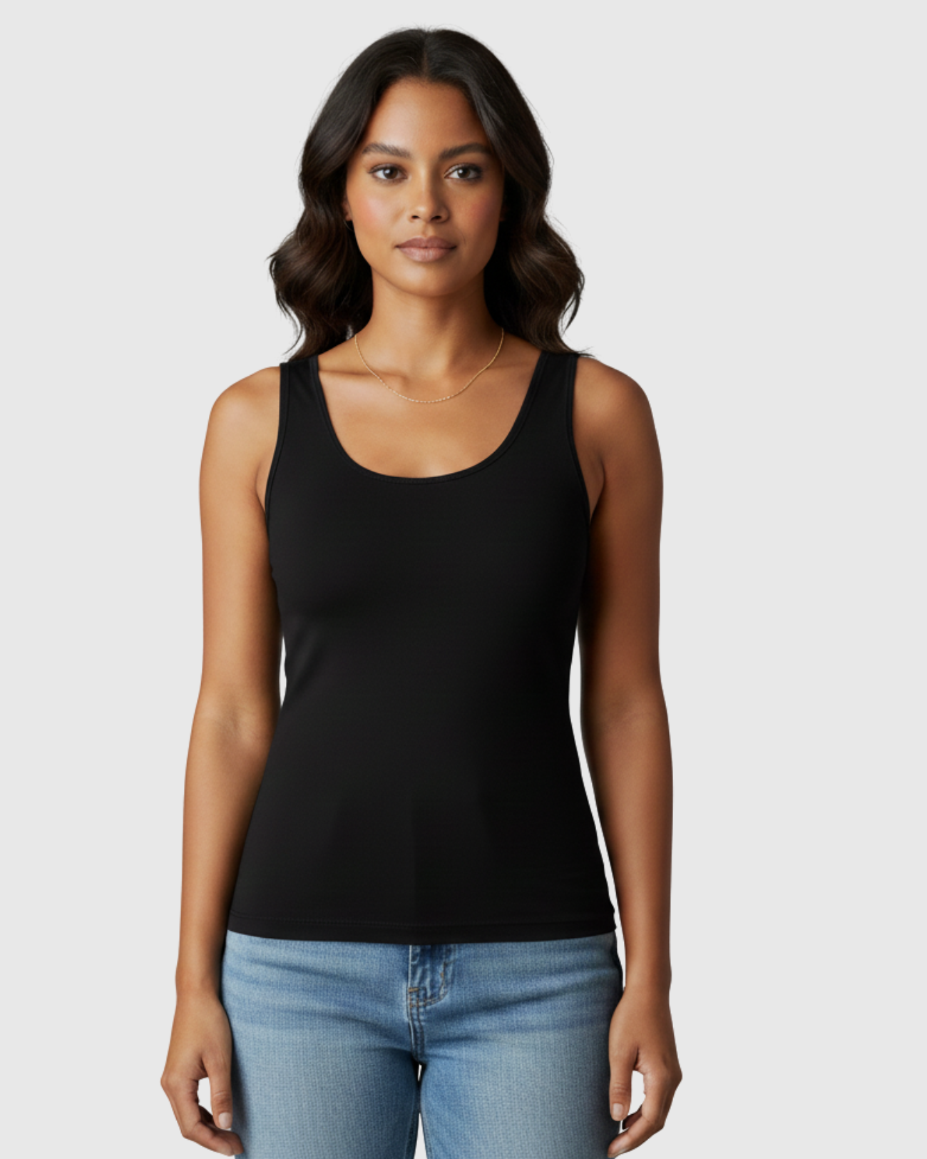 Blusa Preta Feminina Básica Marialícia com Alça Larga