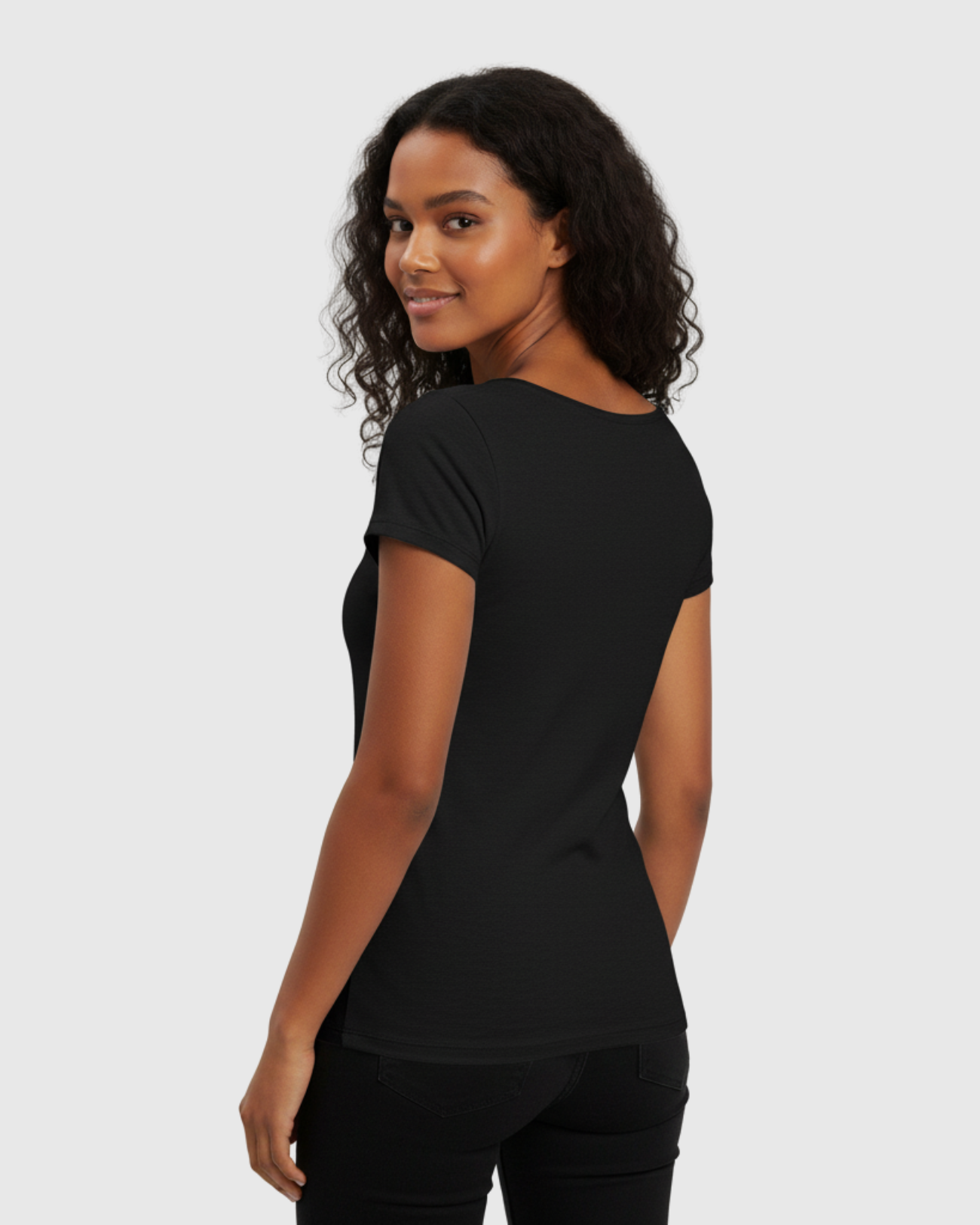 Blusa Básica Feminina Preta Marialícia com Manga Curta