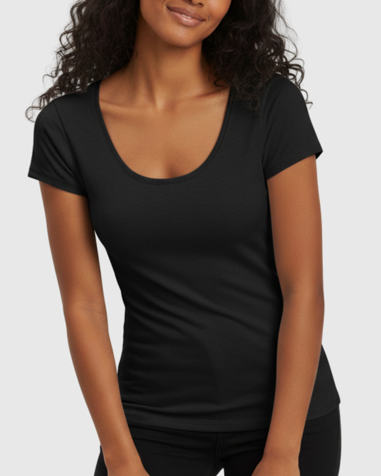 Blusa Básica Feminina Preta Marialícia com Manga Curta