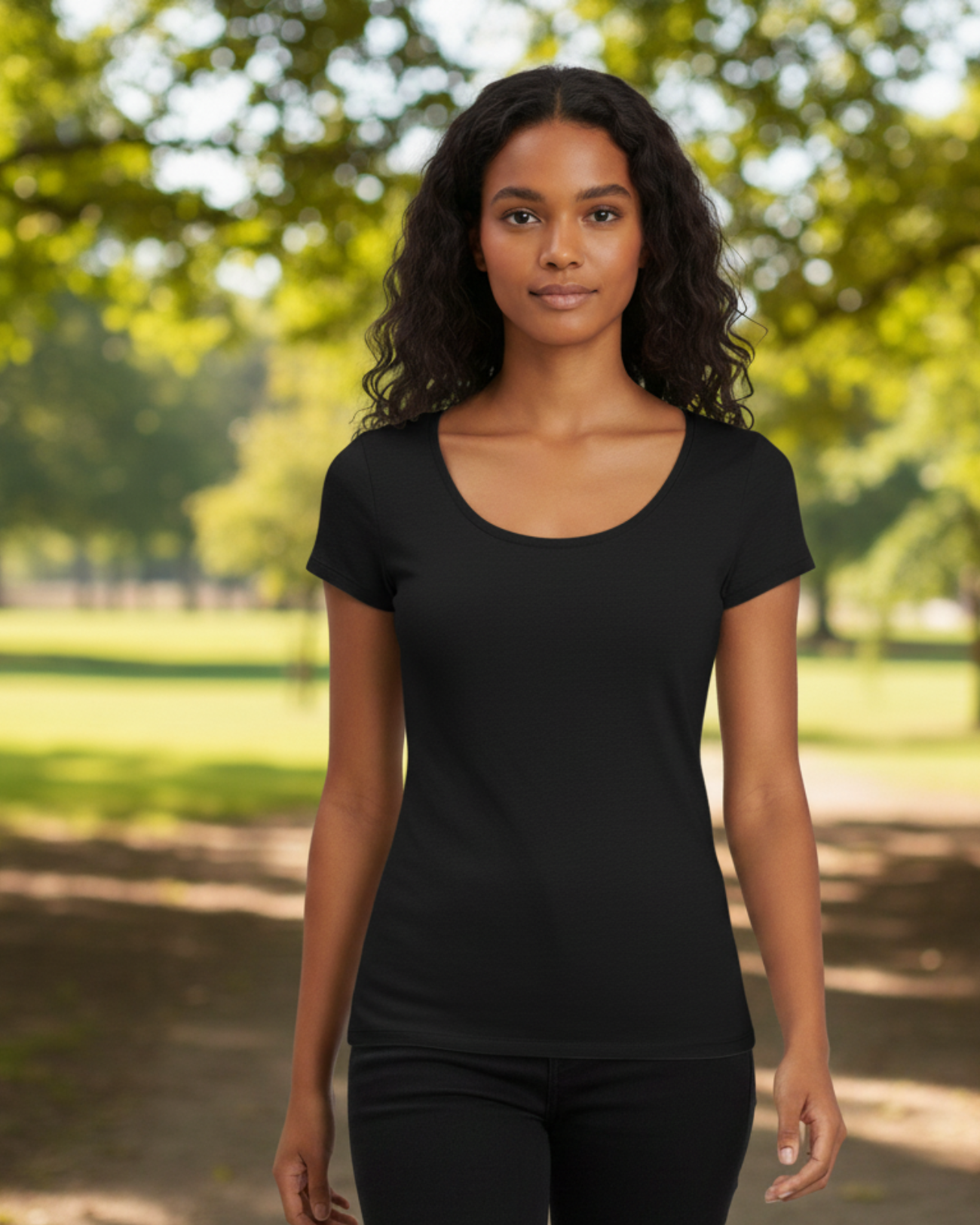 Blusa Básica Feminina Preta Marialícia com Manga Curta
