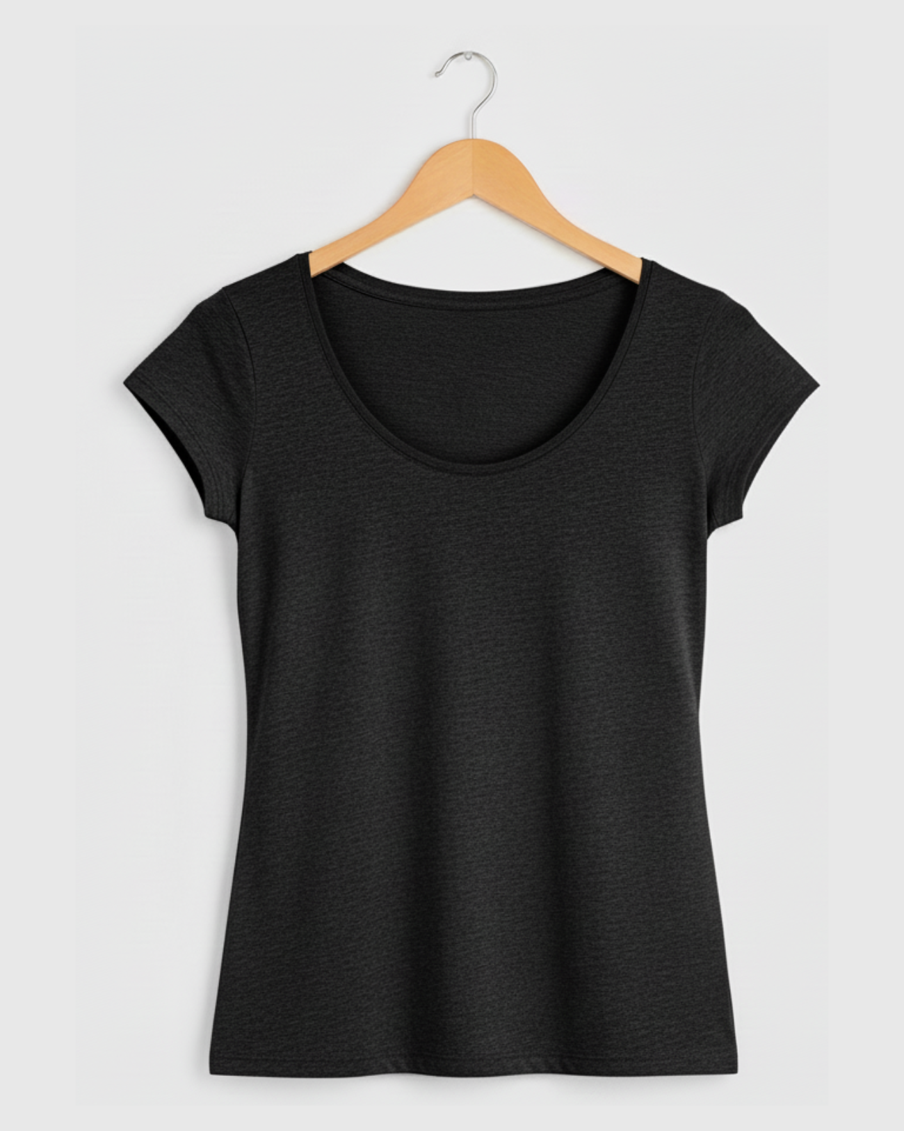 Blusa Básica Feminina Preta Marialícia com Manga Curta
