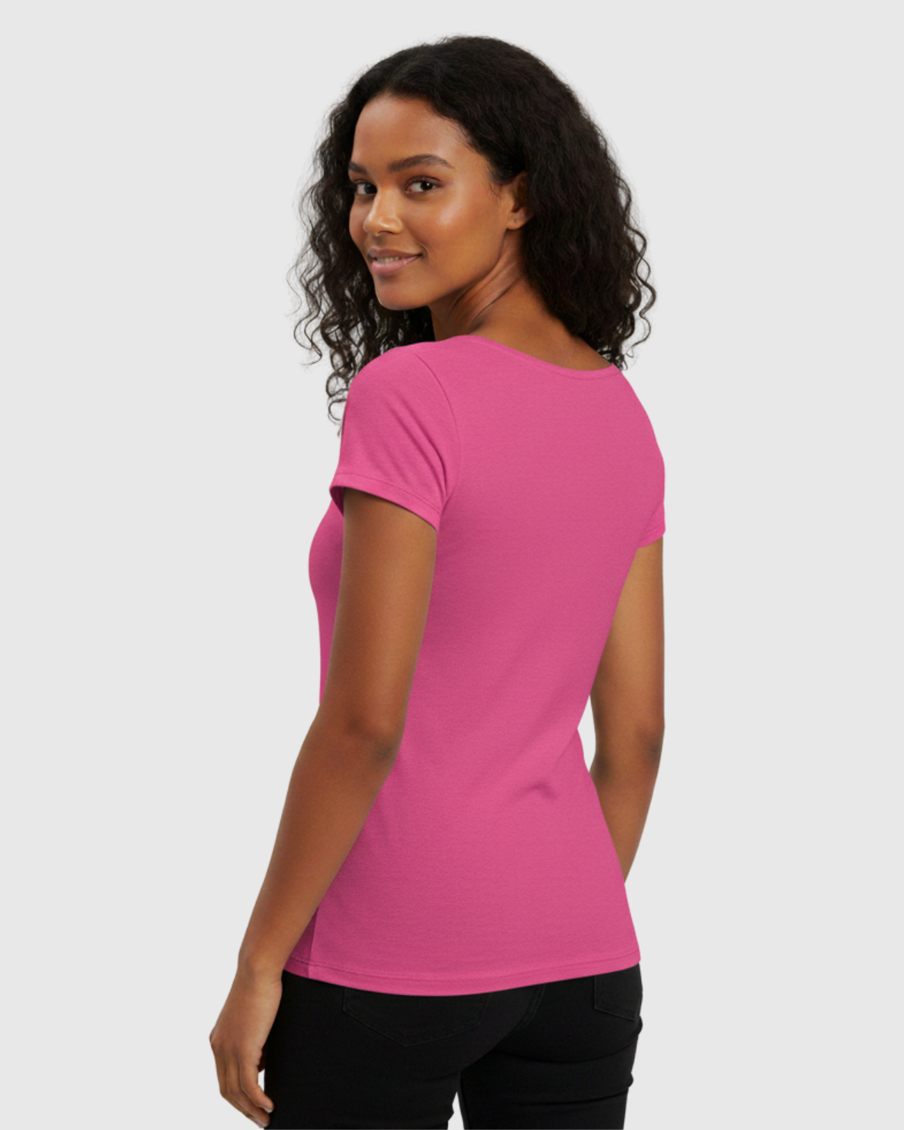 Blusa Básica Feminina Rosa Marialícia com Manga Curta -