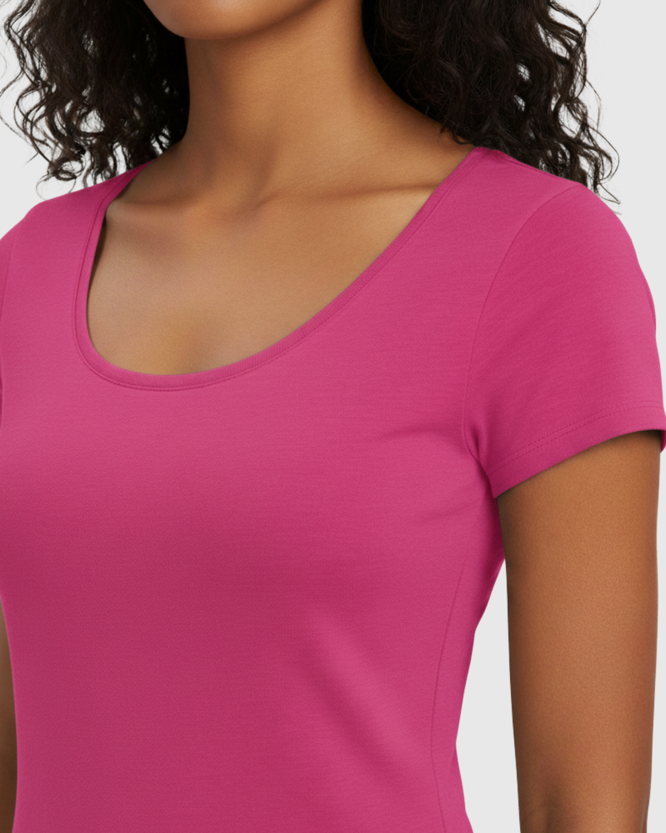 Blusa Básica Feminina Rosa Marialícia com Manga Curta -