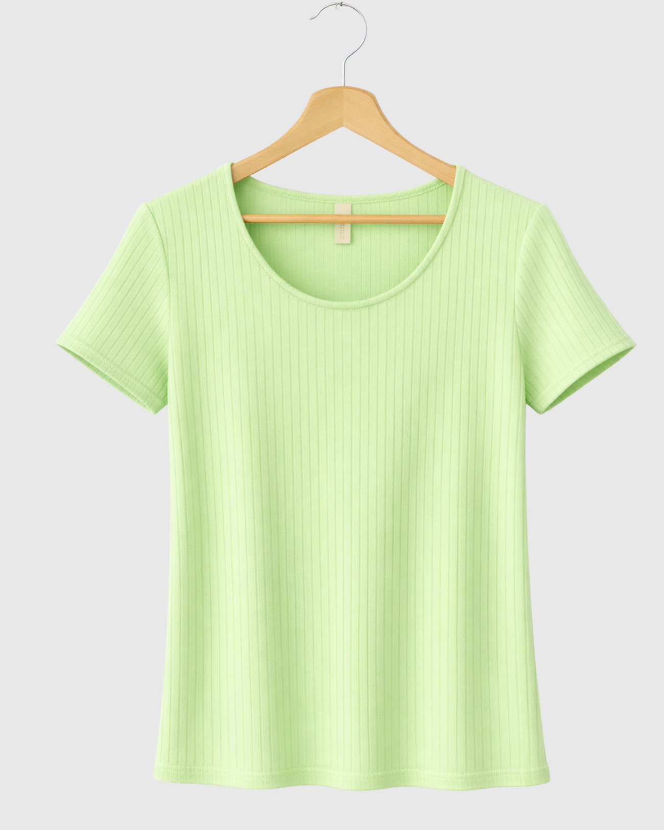 Blusa Marialícia Canelada Feminina Manga Curta Verde -