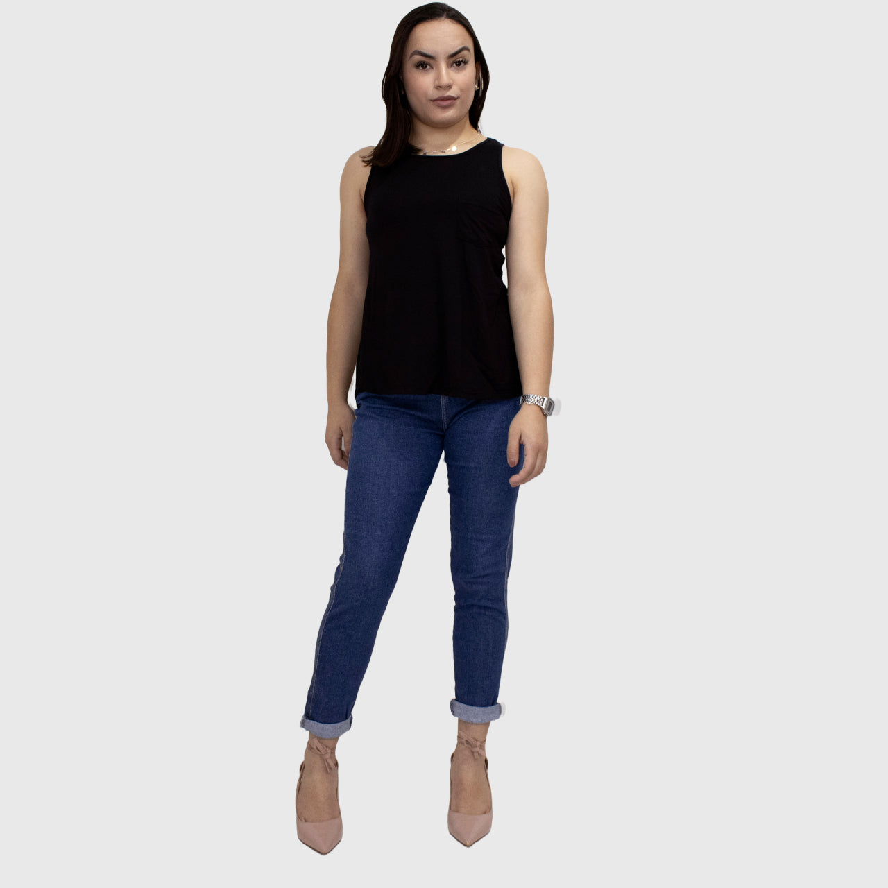 Blusa Marialícia com Bolso na Frente Preta -