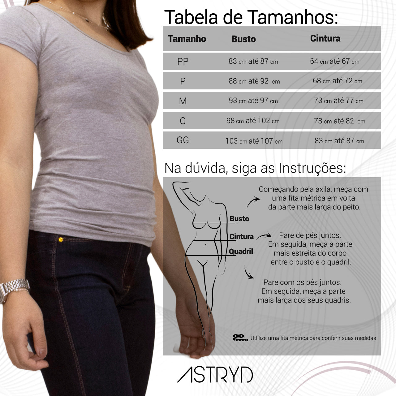Blusa Marialícia Manga Curta Básica Cinza
