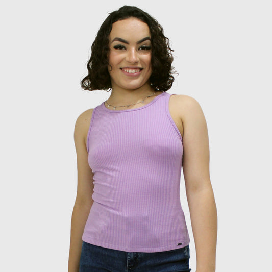 Blusa Marialícia Regata Canelada - Lilas Clássico