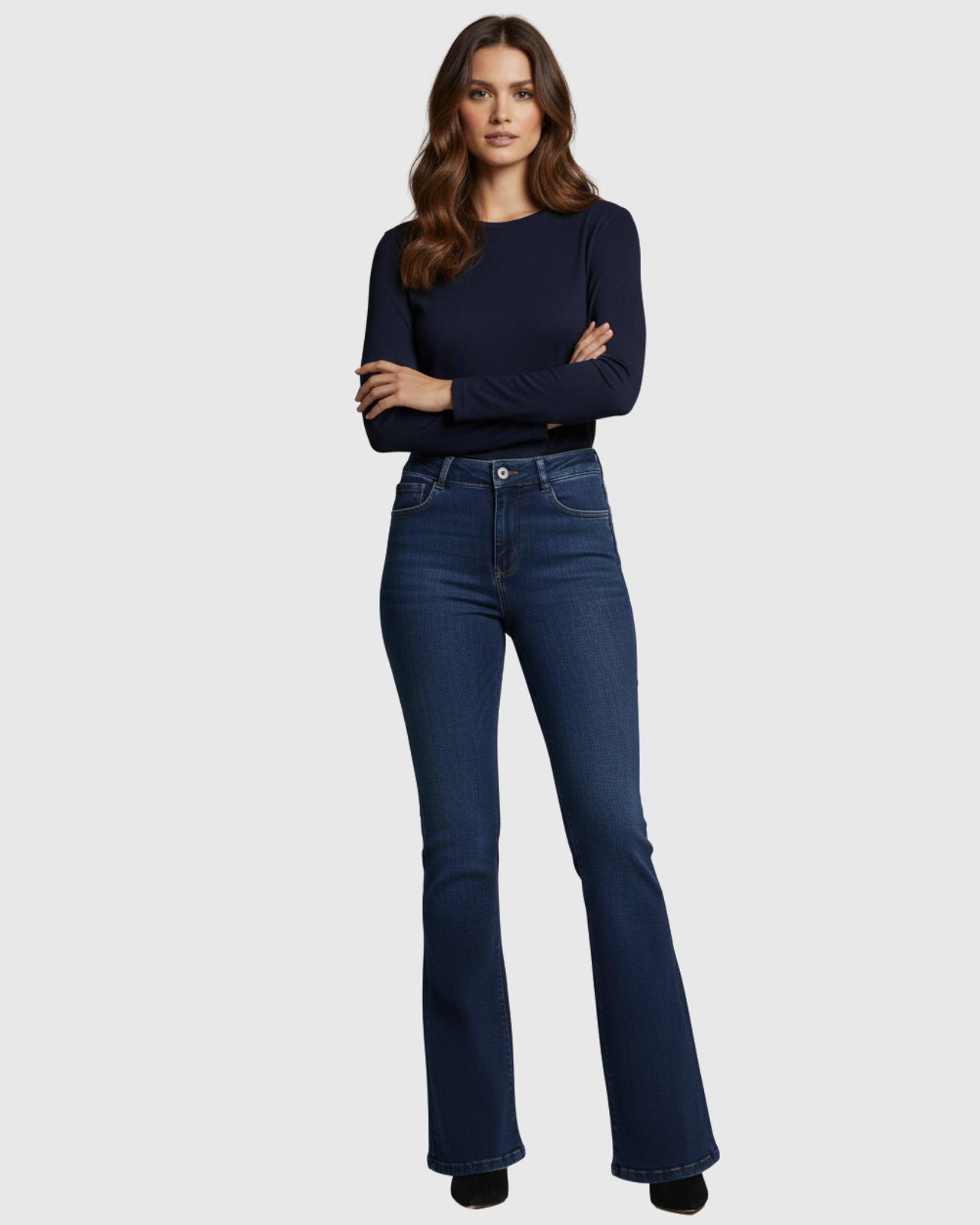 Calça Bootcut Cintura Alta com Efeito Modelador – Oppnus Jeans