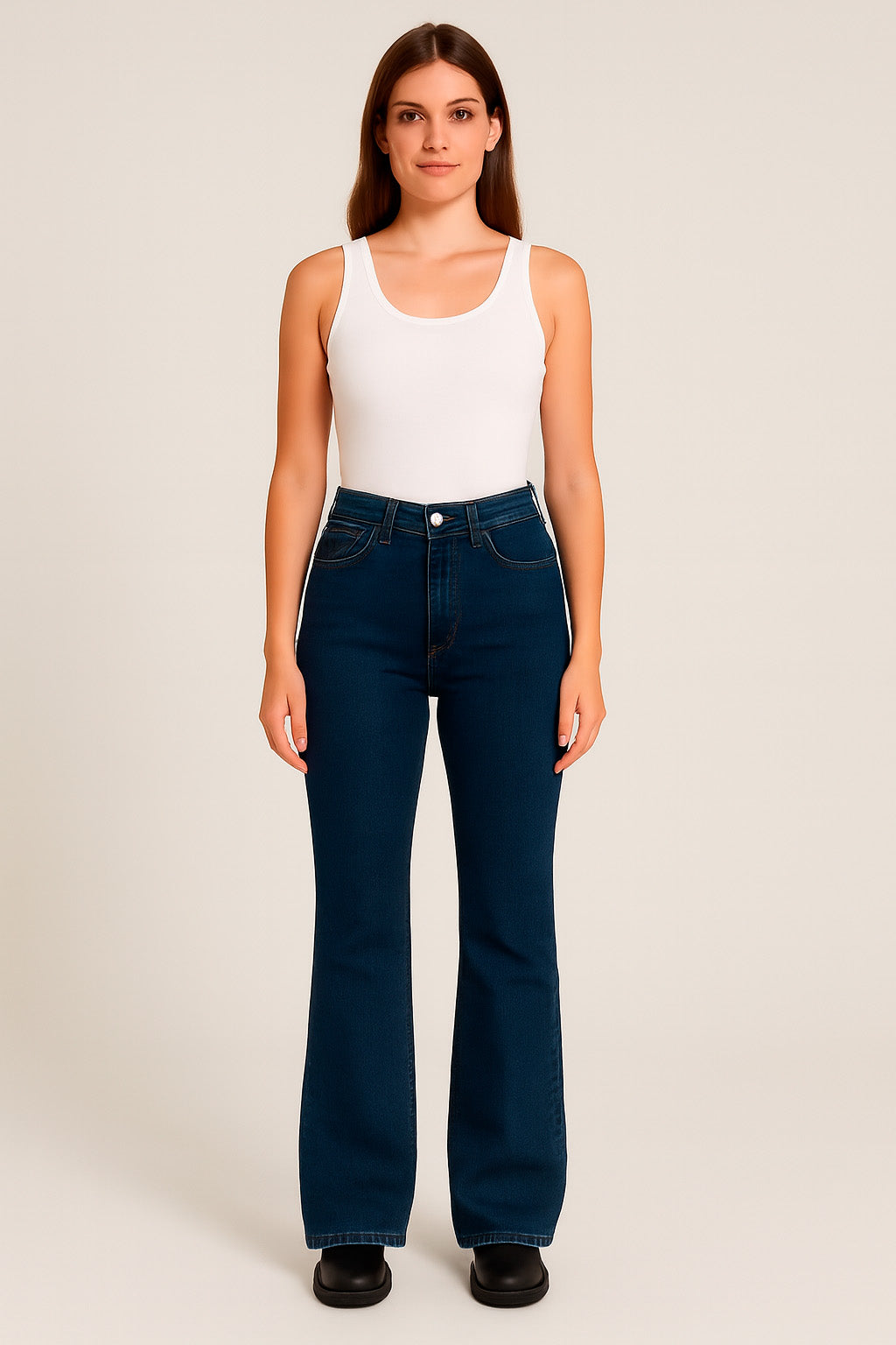 Calça Jeans Bootcut Cintura Alta Oppnus – Tecno Denim com Efeito Modelador