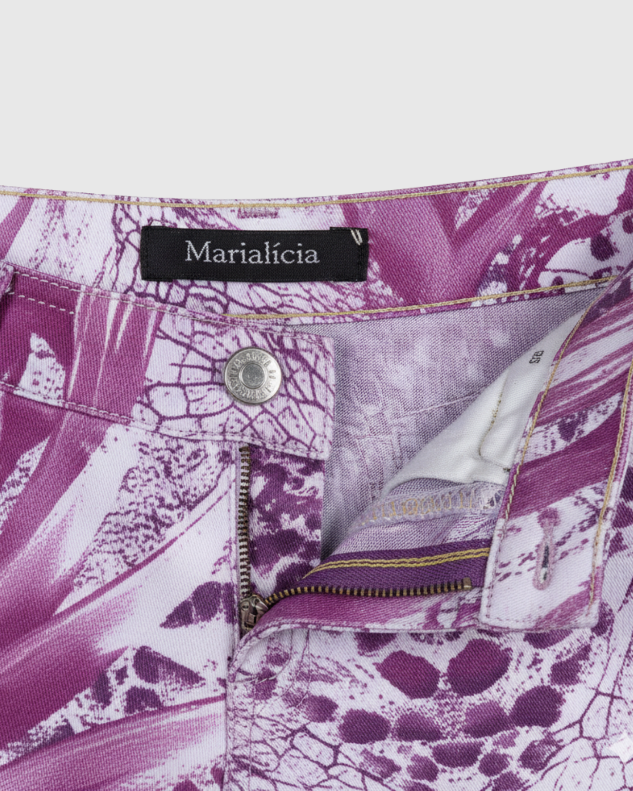 Calça Estampada Feminina Marialícia Skinny Cintura Média Floral