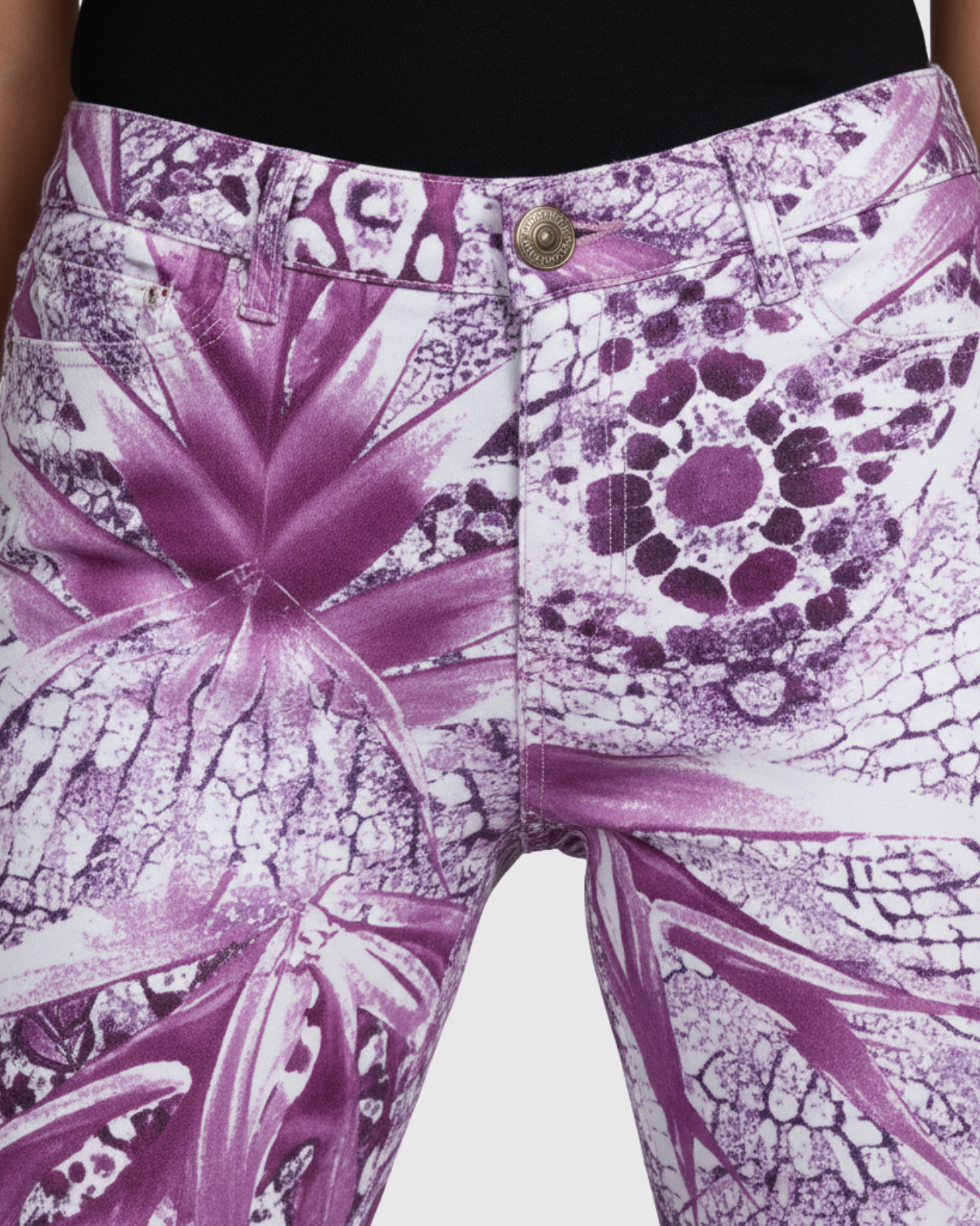 Calça Estampada Feminina Marialícia Skinny Cintura Média Floral