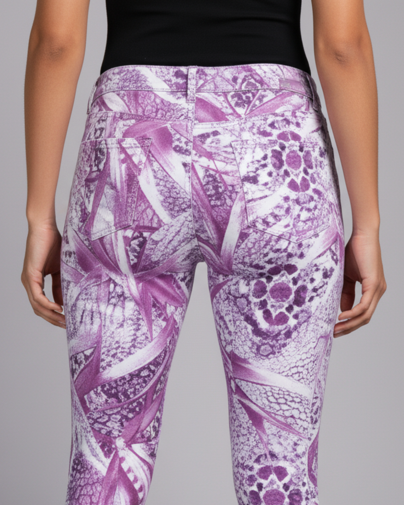 Calça Estampada Feminina Marialícia Skinny Cintura Média Floral