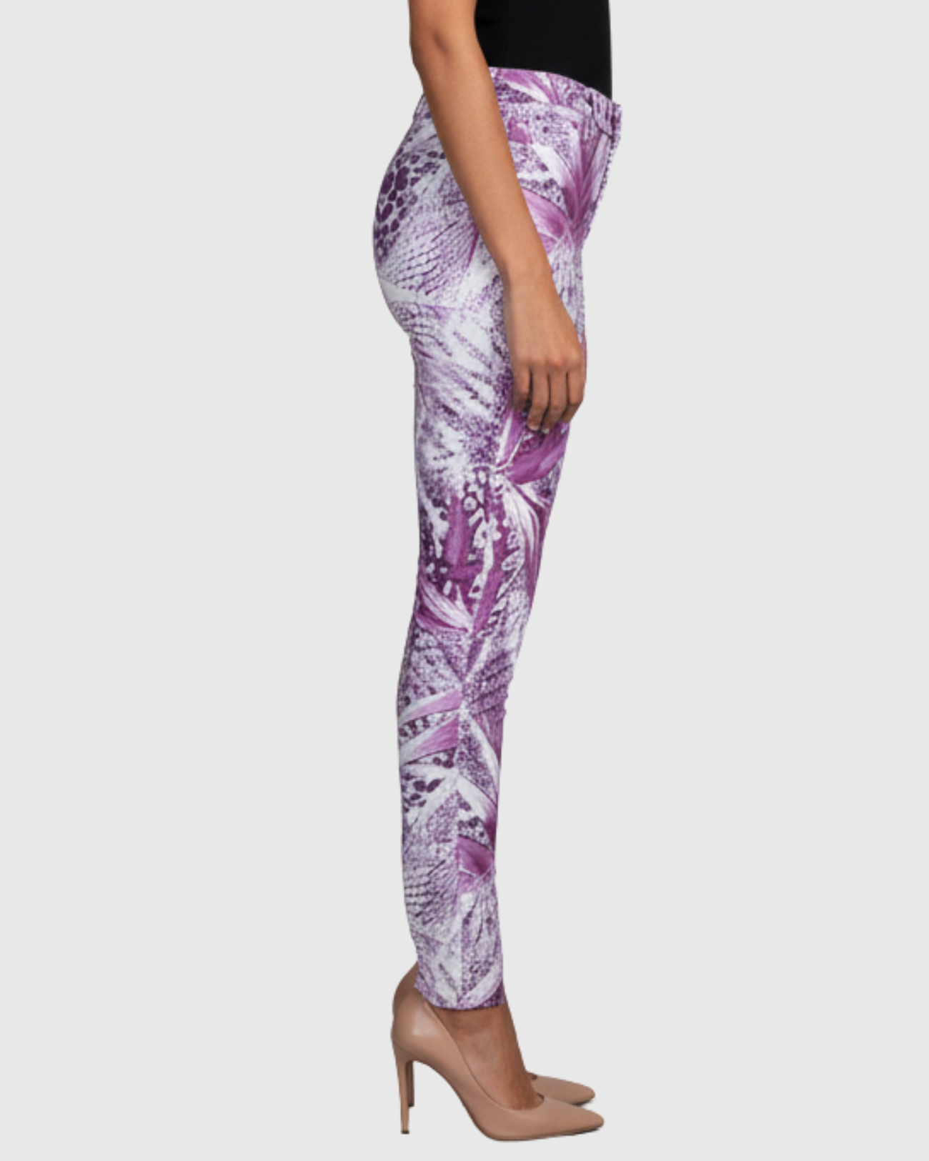 Calça Estampada Feminina Marialícia Skinny Cintura Média Floral