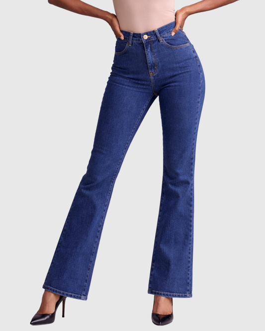 Calça Jeans Boot Cut Cintura Alta Feminina – Recuzza - Jeans Azul