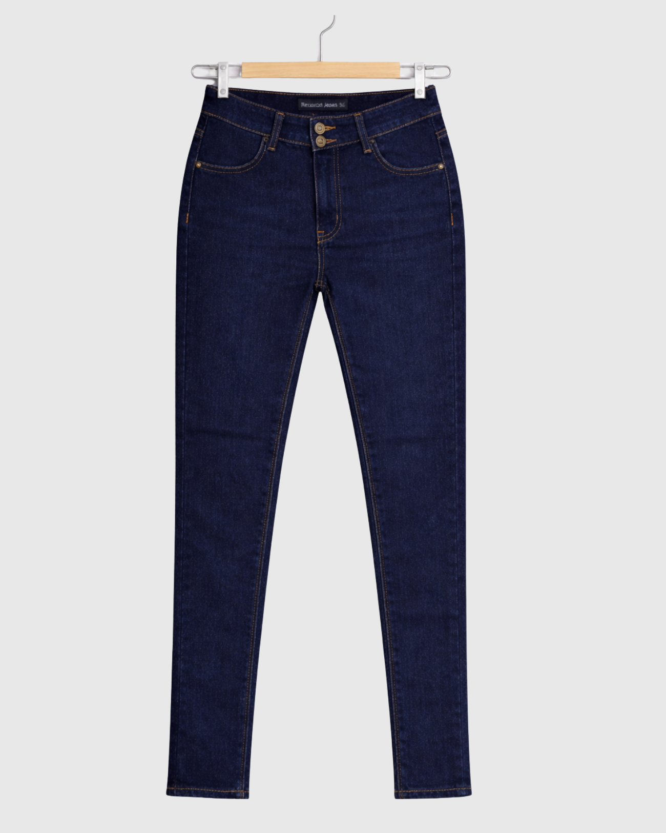 Calça Jeans Skinny Escura Cintura Alta Feminina – Recuzza