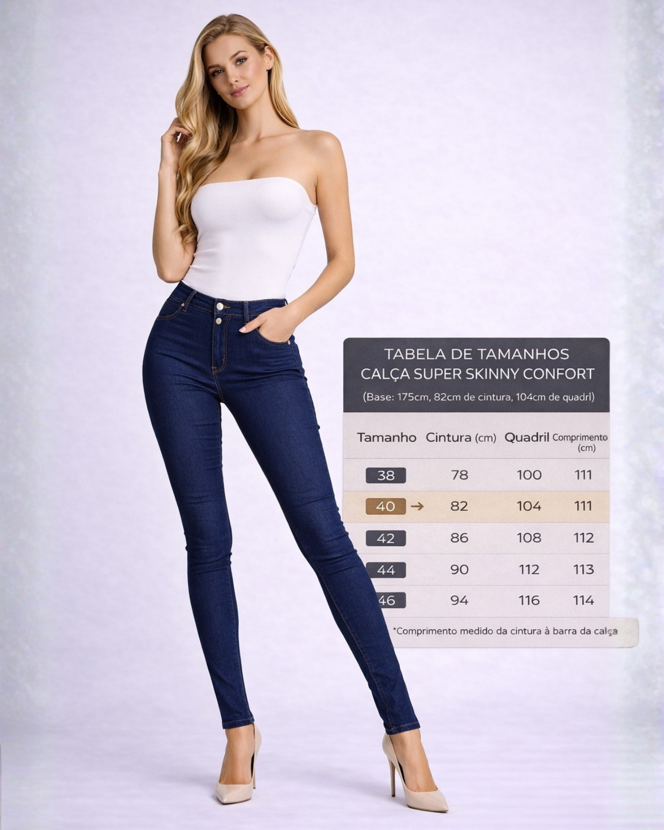 Calça Jeans Skinny Escura Cintura Alta Feminina – Recuzza