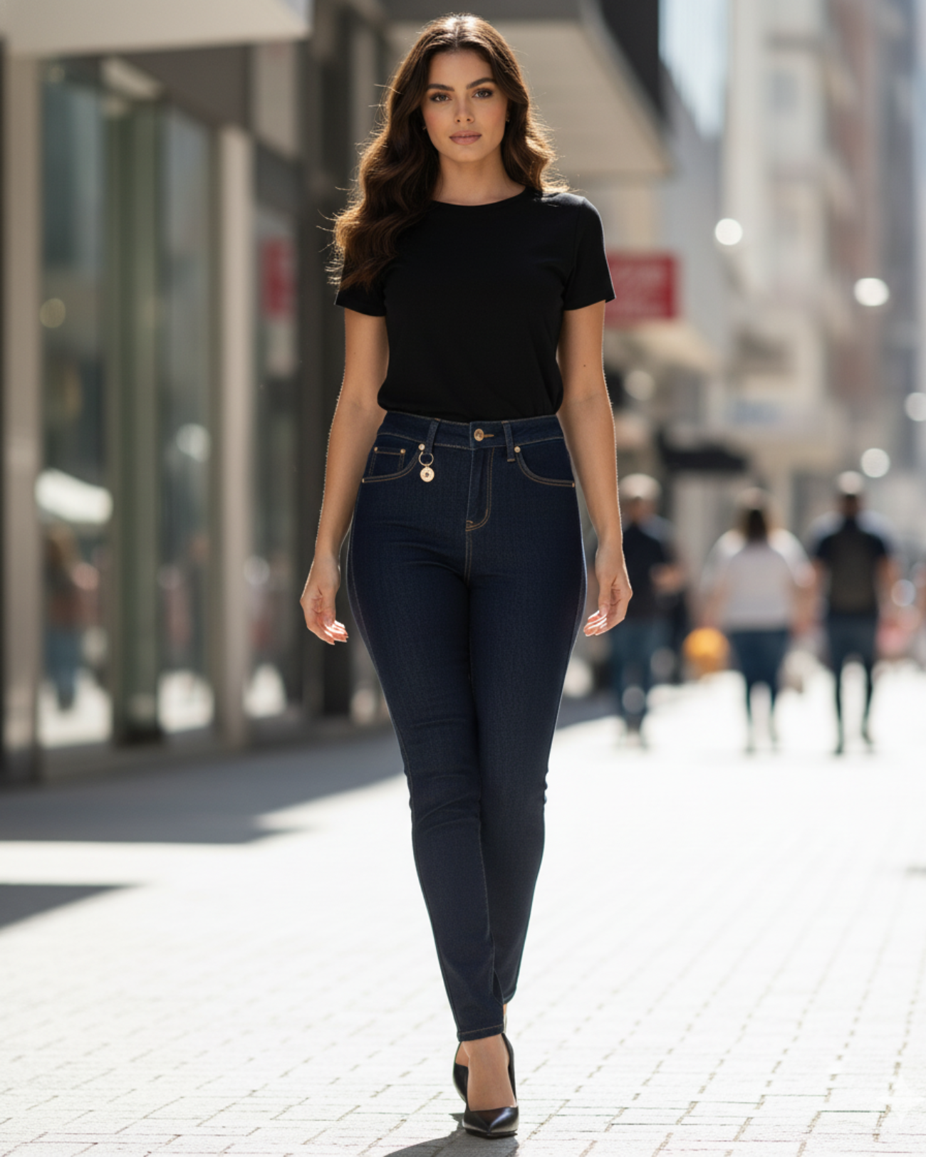 Calça Jeans Skinny Levanta Bumbum Oppnus Sculpt Up Cintura Alta