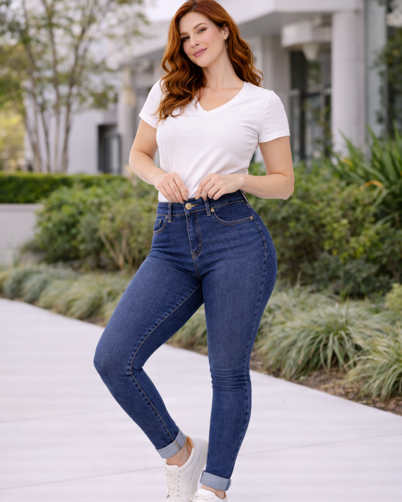 Calça Jeans Skinny Oppnus Feminina Cintura Alta Levanta Bumbum -