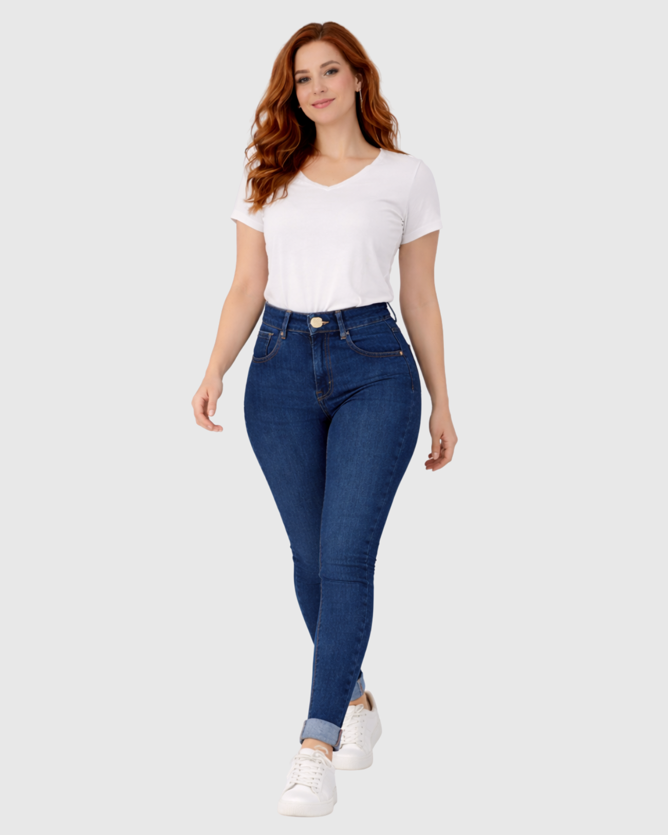 Calça Jeans Skinny Oppnus Feminina Cintura Alta Levanta Bumbum -