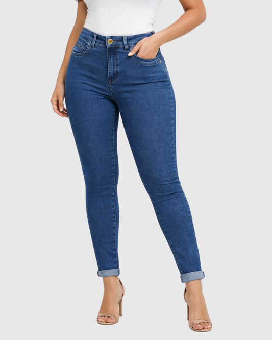 Calça Jeans Skinny Oppnus Feminina Cintura Alta com Sculp Up