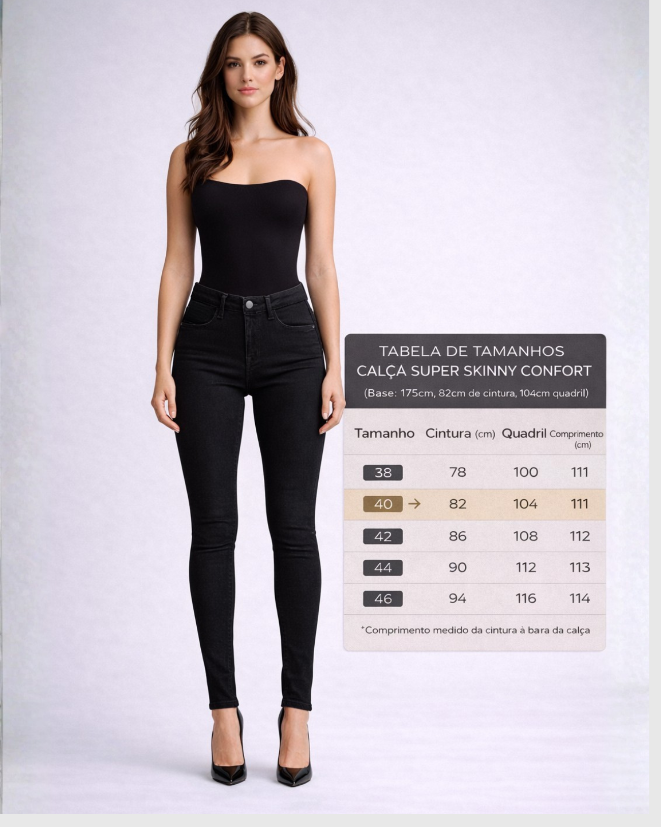 Calça Jeans Skinny Preta Cintura Alta Feminina – Recuzza