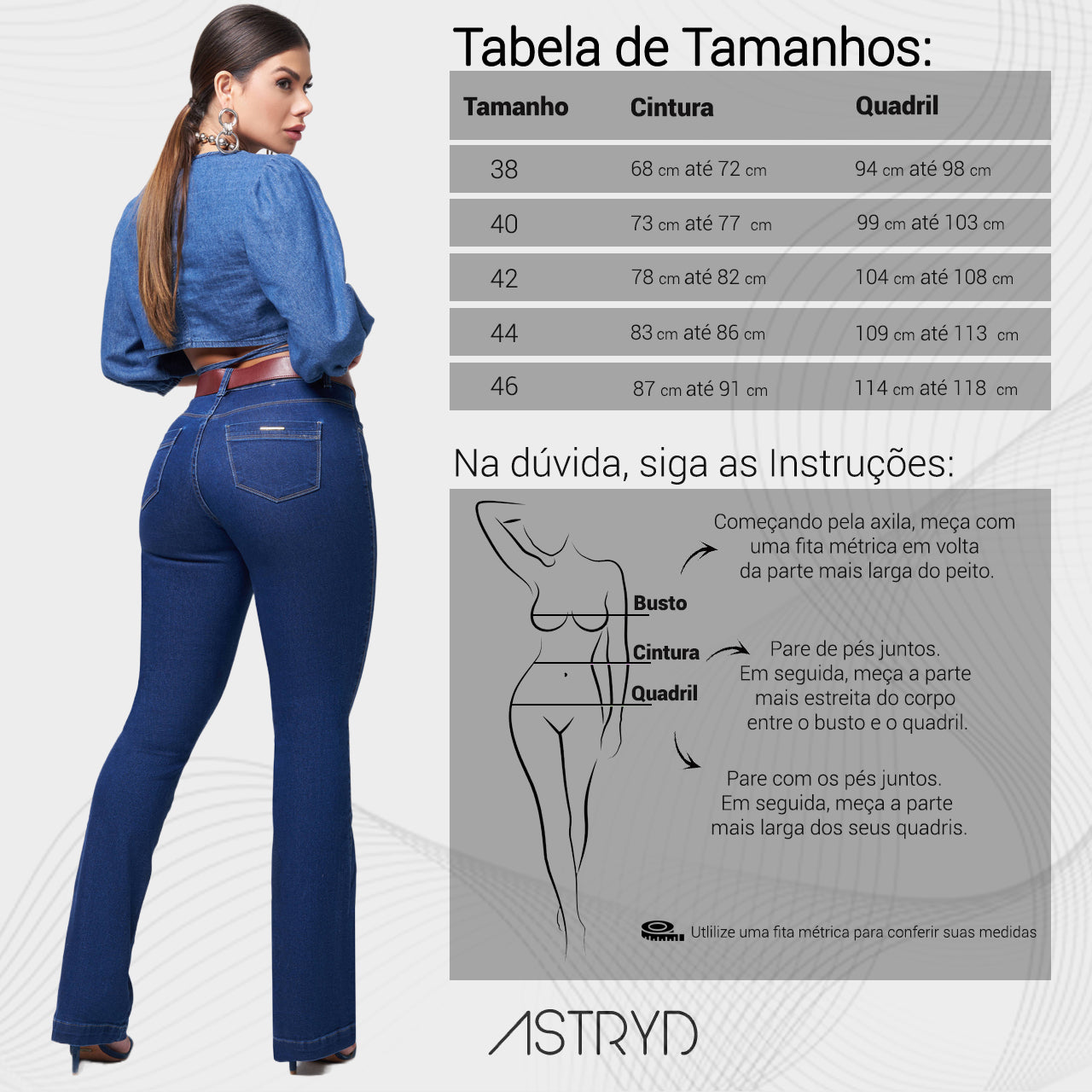 Calça Oppnus Bootcut Jeans Cintura Alta com Cinto -