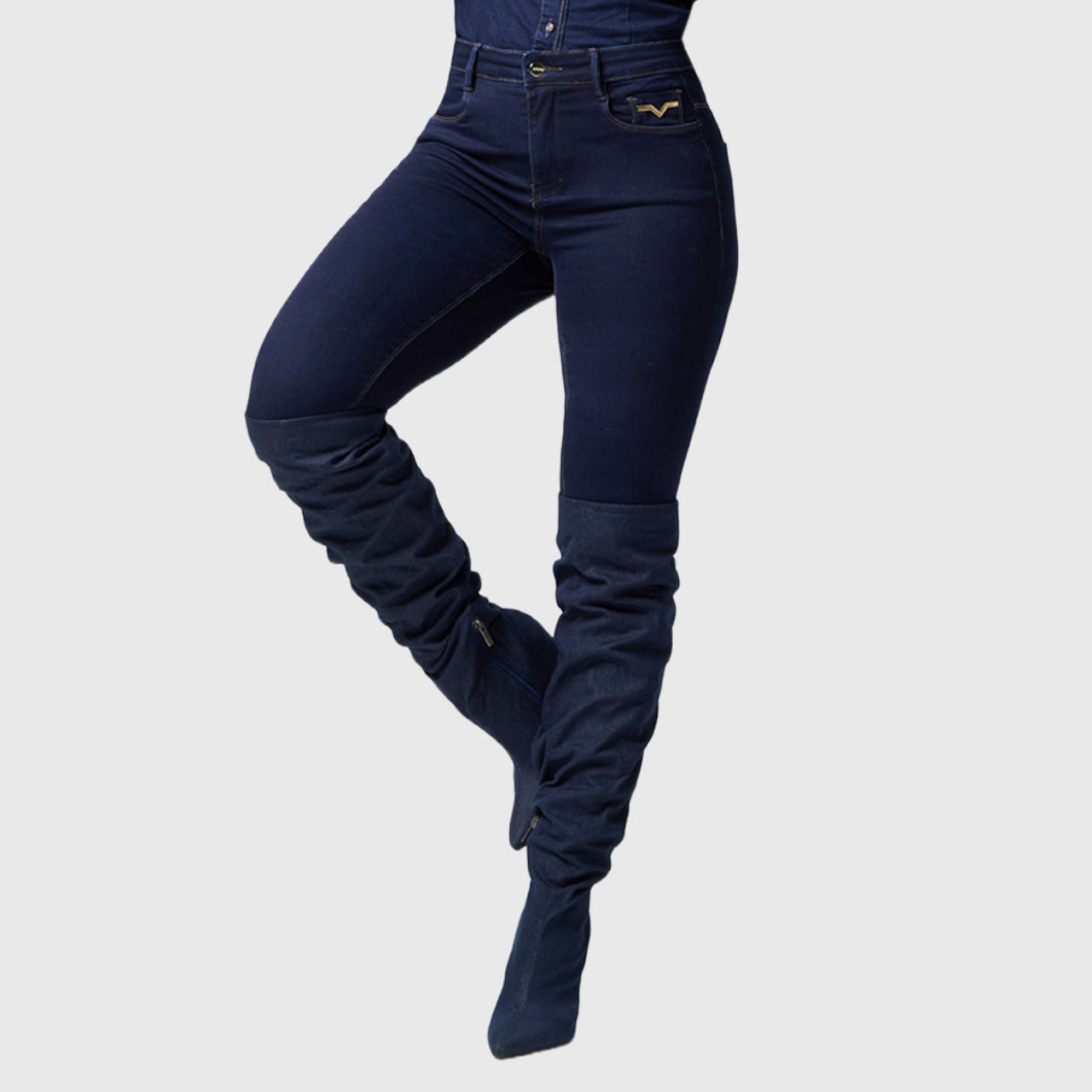 Calça Jeans Oppnus Skinny Cintura Alta - Jeans Azul Escuro