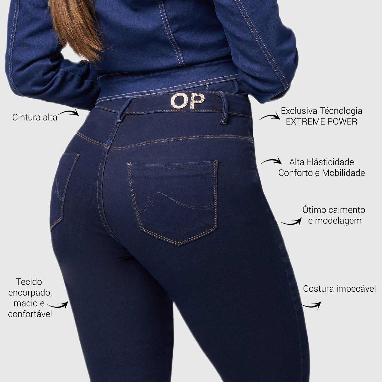 Calça Jeans Oppnus Skinny Cintura Alta -