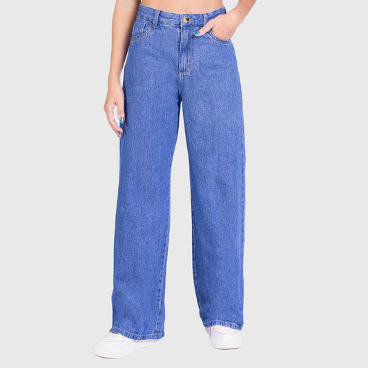 Calça Wide Leg Jeans Oppnus - Jeans Azul