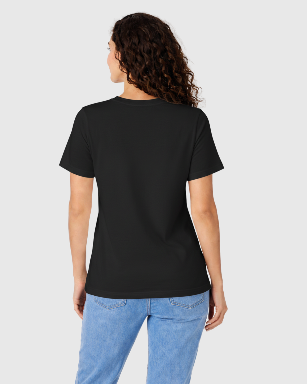 Camiseta Básica Feminina Marialícia Algodão Preta -