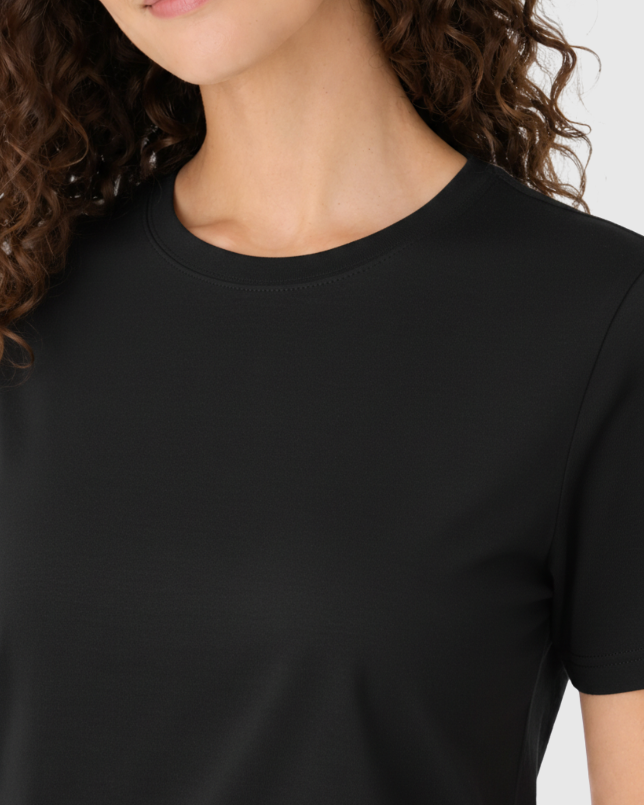 Camiseta Básica Feminina Marialícia Algodão Preta -