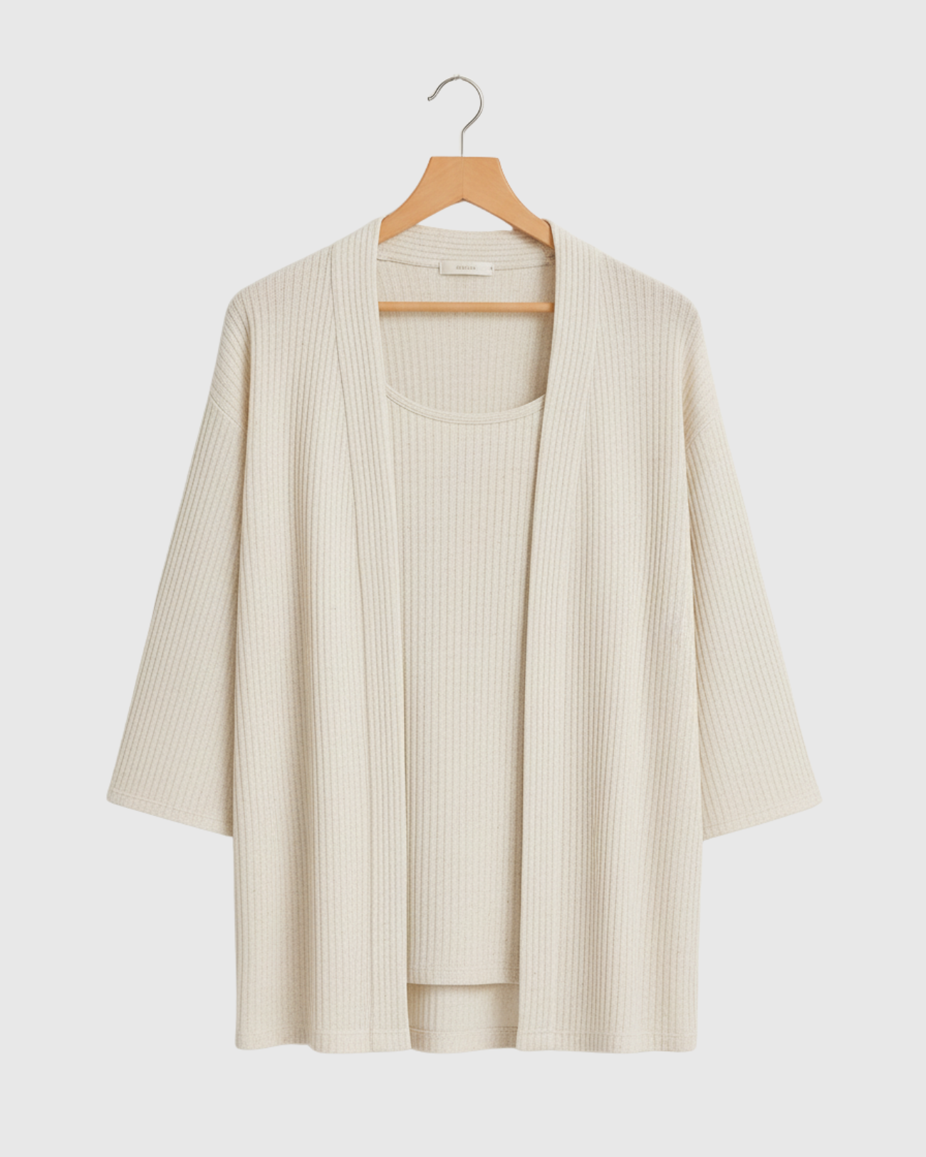 Conjunto Feminino Marialícia Regata + Cardigan Off-White