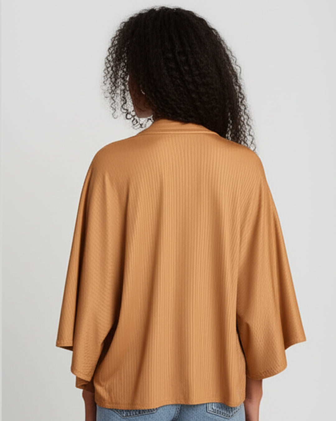 Conjunto Feminino Marialícia Regata e Cardigan Caramelo