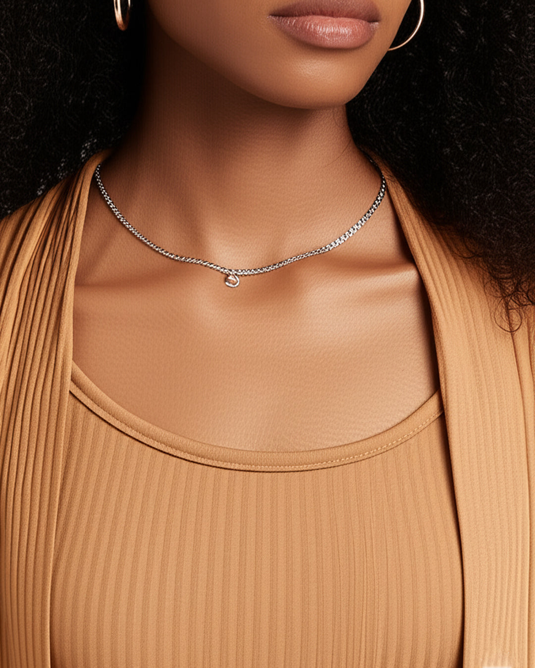 Conjunto Feminino Marialícia Regata e Cardigan Caramelo